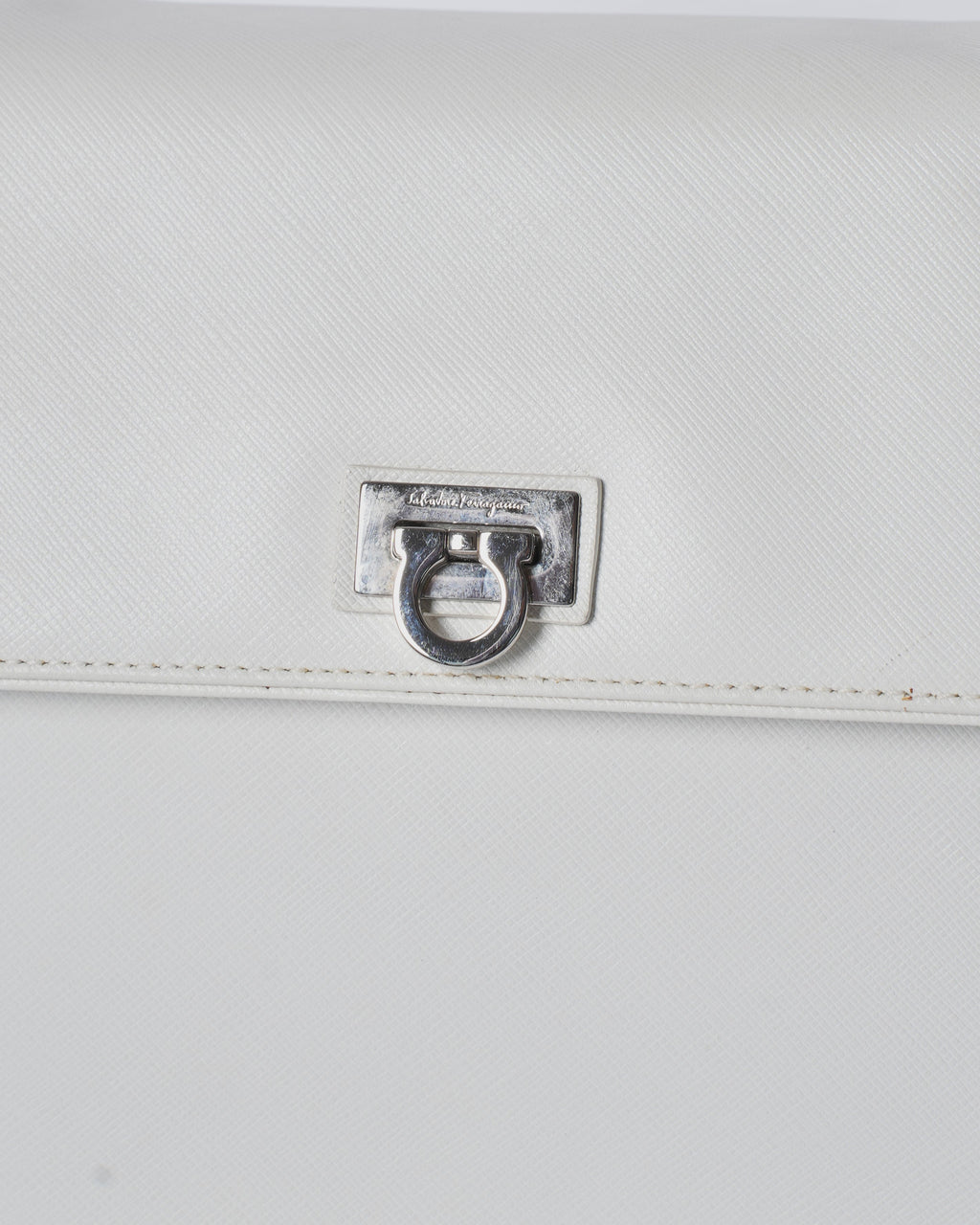 Salvatore Ferragamo White Leather Crossbody
