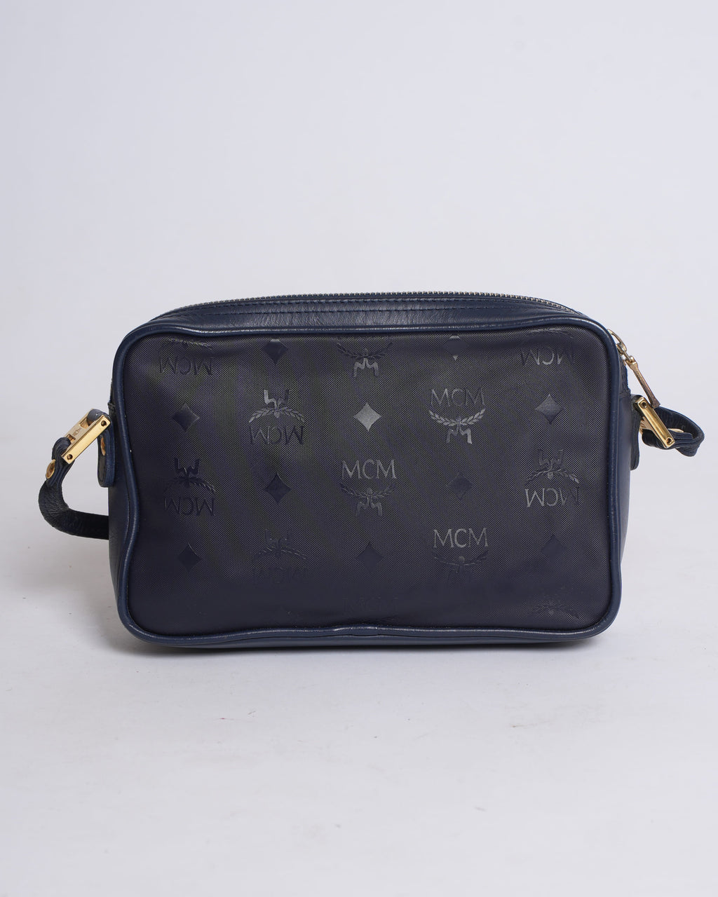 MCM Leather Crossbody In Navy