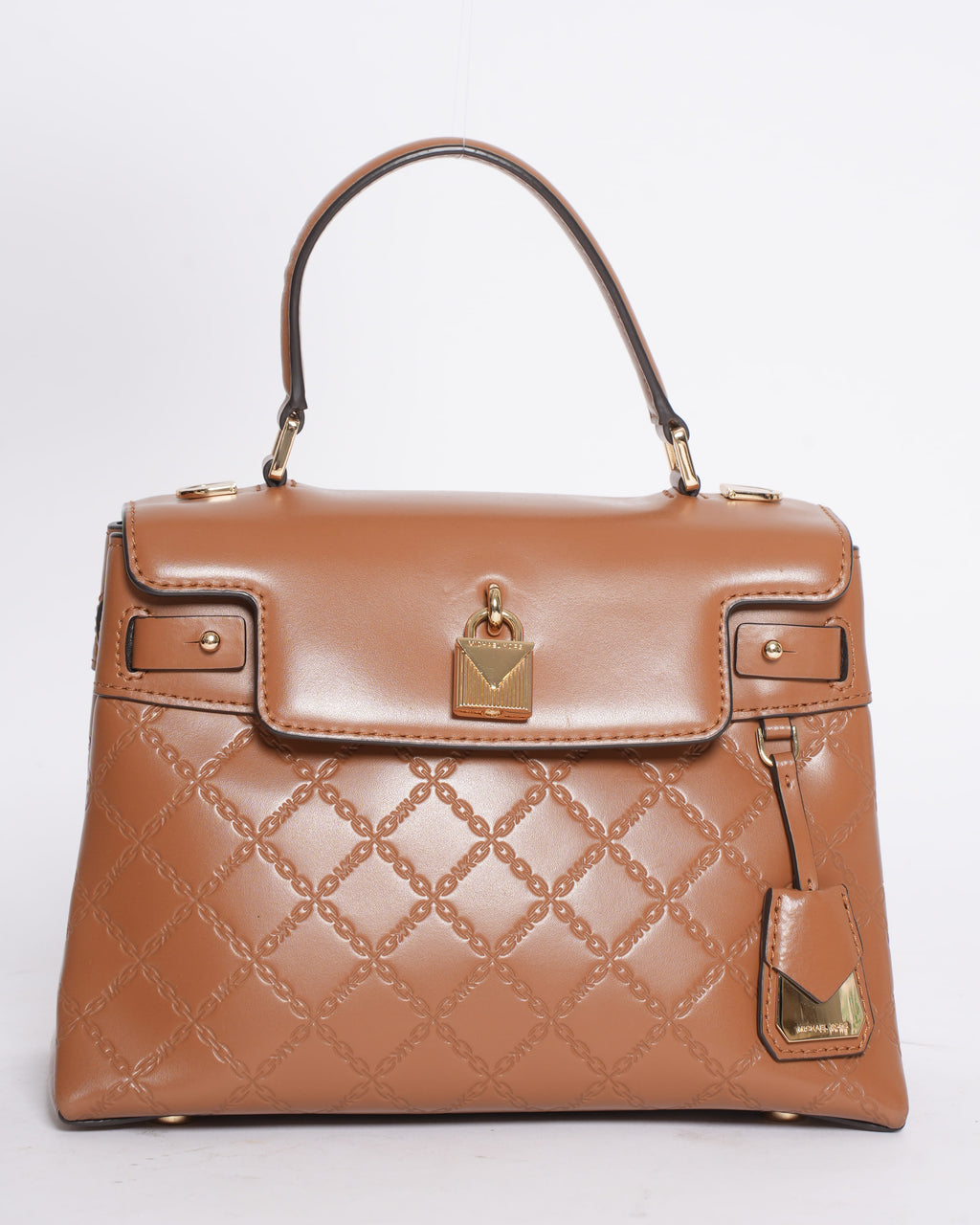 Michael Kors Medium Quilted Leather Satchel with Top Handle and Detachable Shoulder Strap