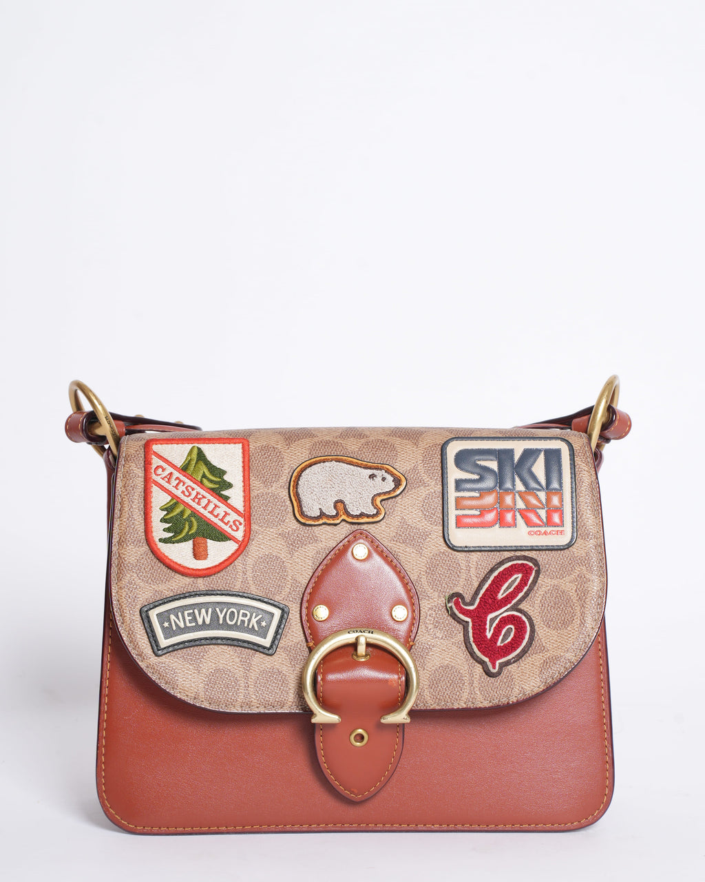 Coach Beat Shoulder Bag in Signature Canvas with Souvenir Patches