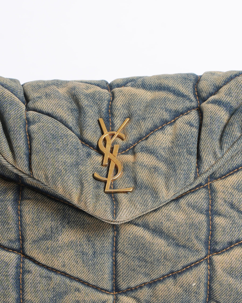Saint Laurent LouLou Puffer Shoulder Bag in Denim