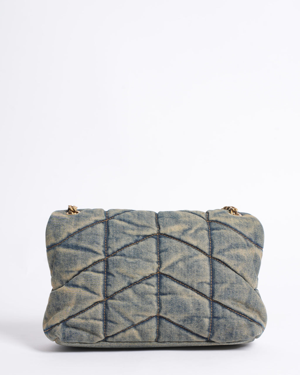 Saint Laurent LouLou Puffer Shoulder Bag in Denim