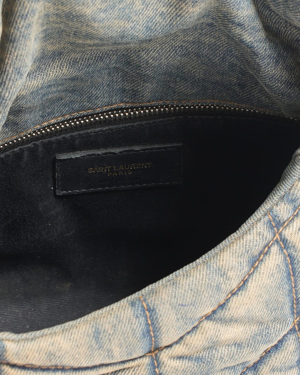 Saint Laurent LouLou Puffer Shoulder Bag in Denim