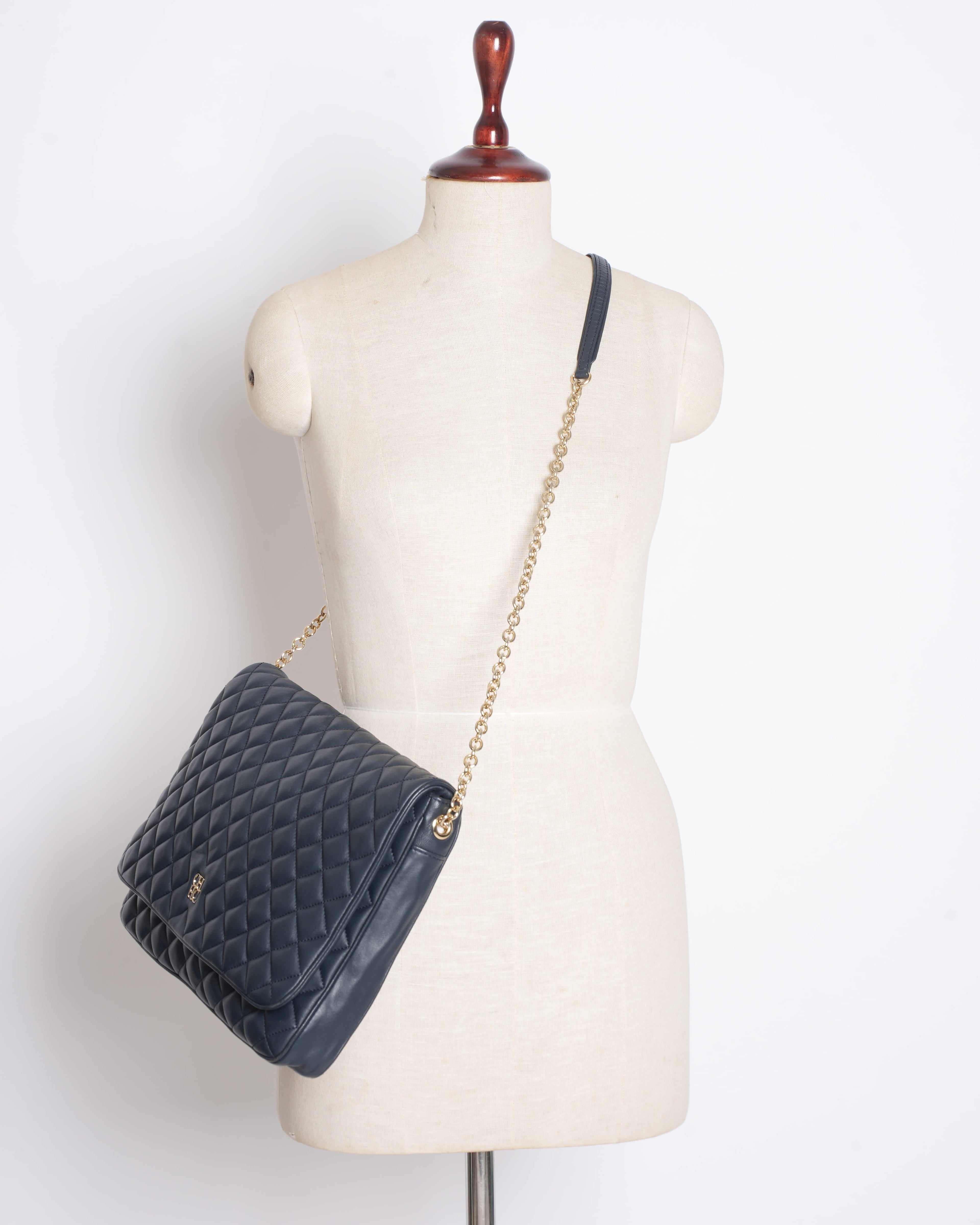 Carolina Herrera Quilted Crossbody Bag in Blue
