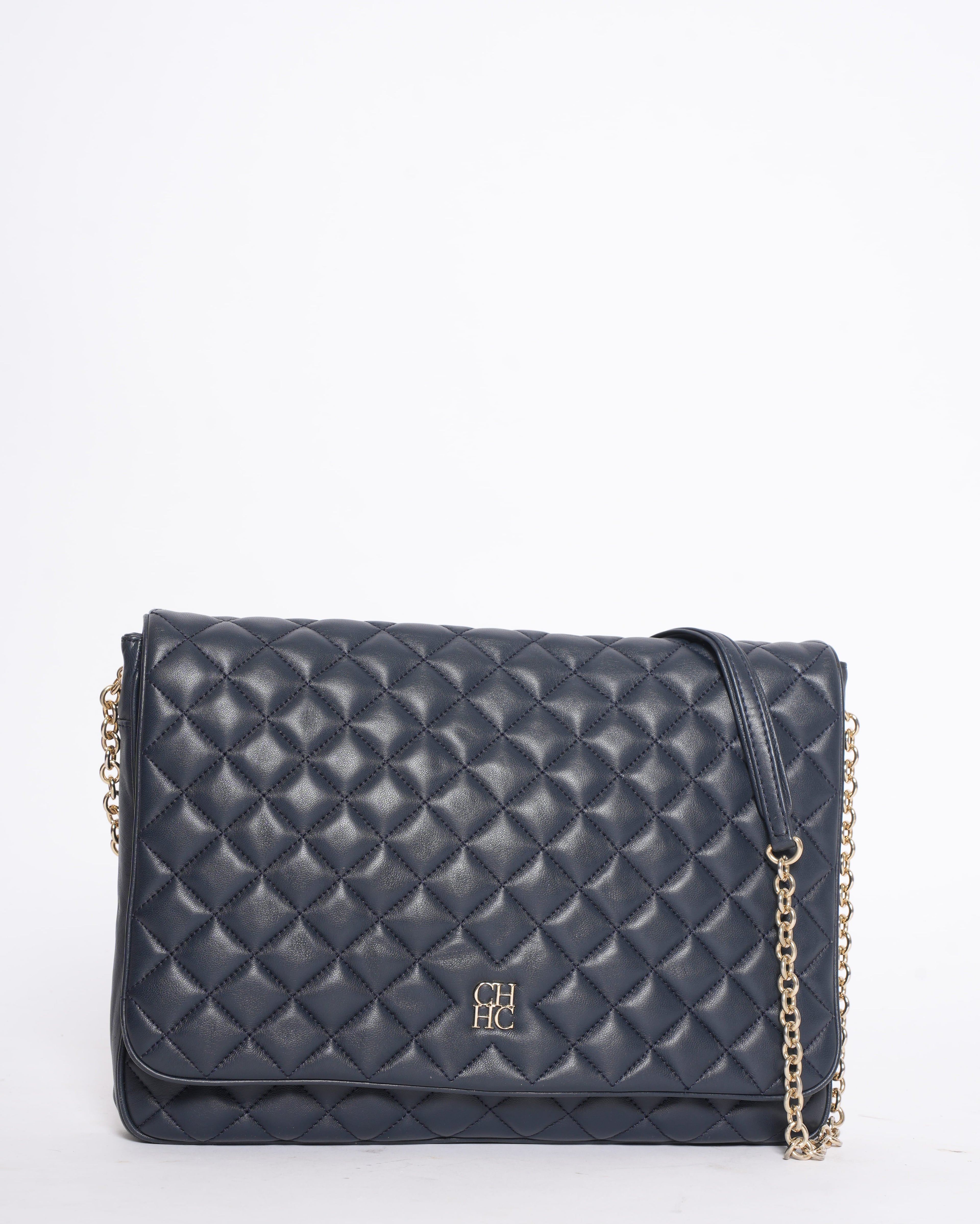 Carolina Herrera Quilted Crossbody Bag in Blue