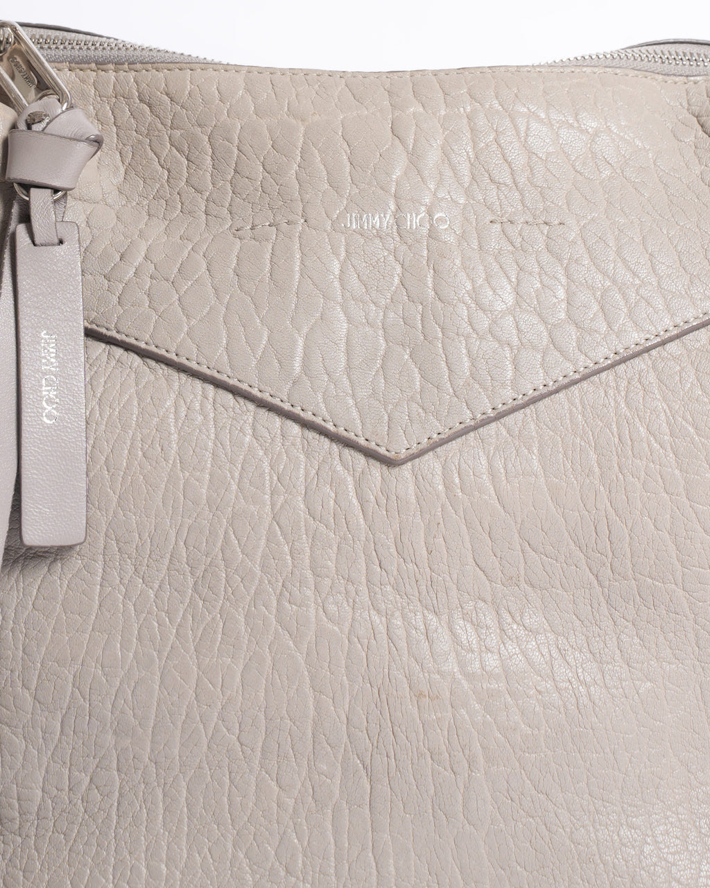 Jimmy Choo Light Grey Leather Handbag With Detachable Straps