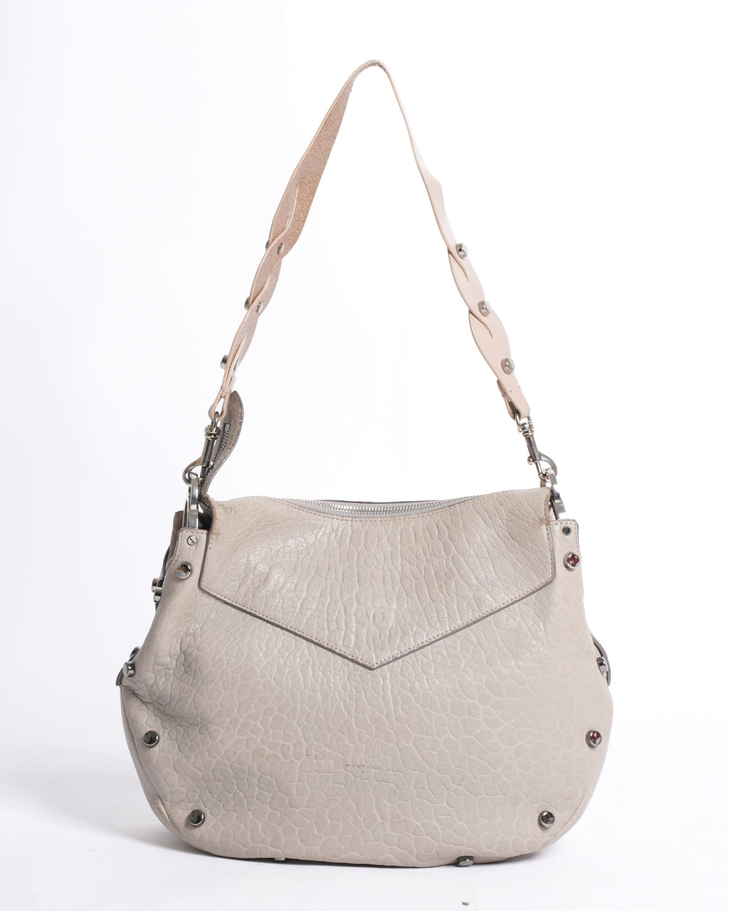 Jimmy Choo Light Grey Leather Handbag With Detachable Straps