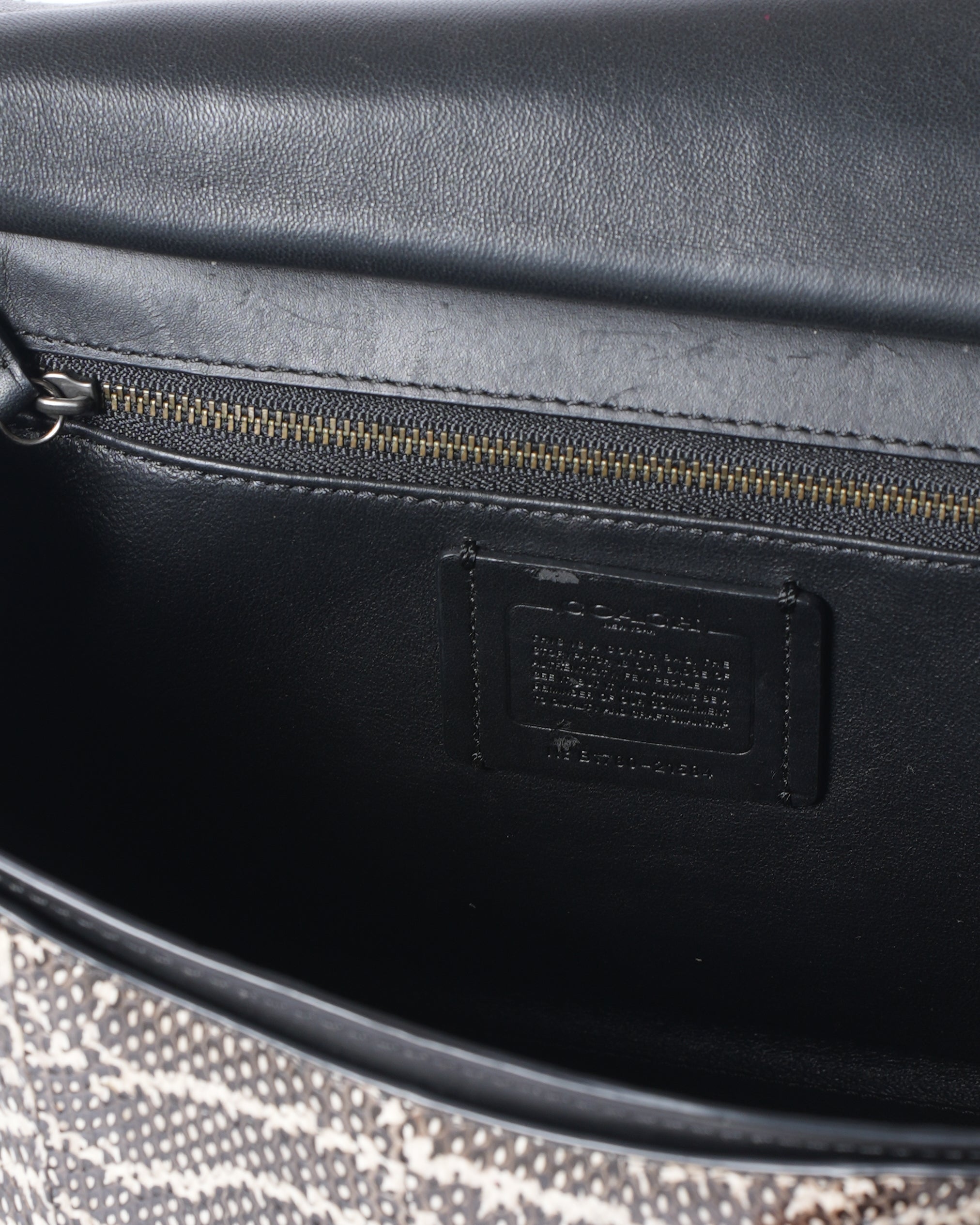 Coach black leather with snakeskin drifter crossbody