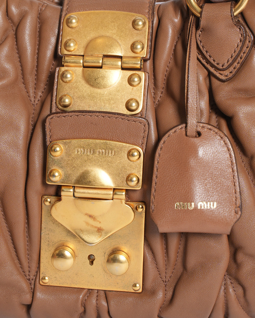 Miu miu matelasse leather satchel