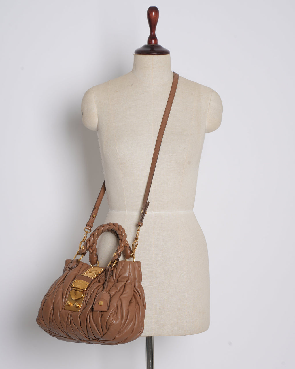 Miu miu matelasse leather satchel