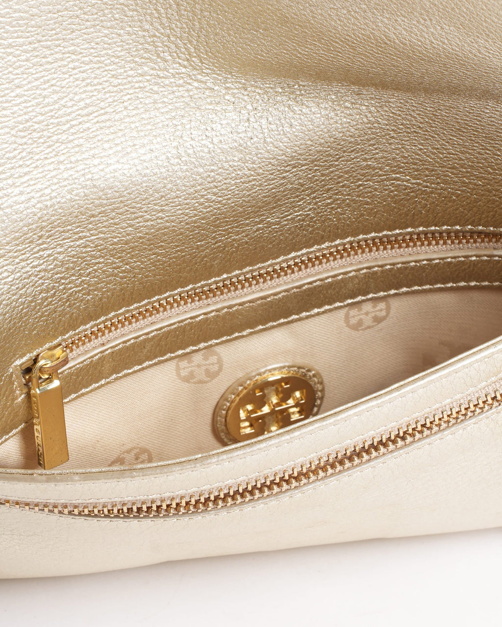 Tory Burch Britten Metallic Gold Crossbody Bag