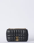 New Burberry Mini Lola Crossbody In Black With Golden Hardware