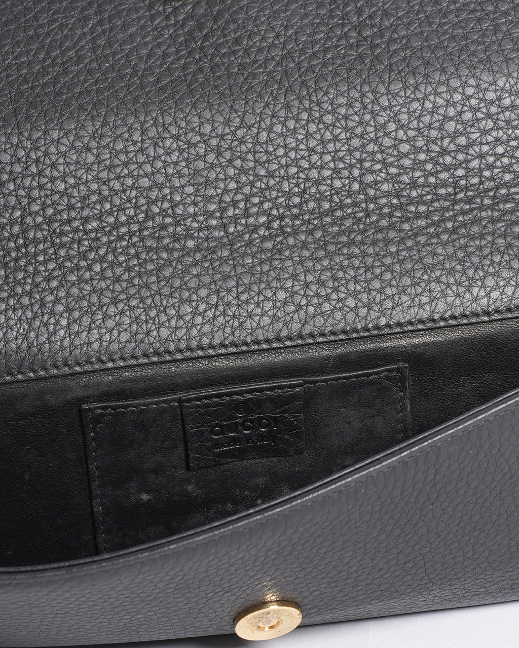 GUCCI BLACK LEATHER CLUTCH BAG