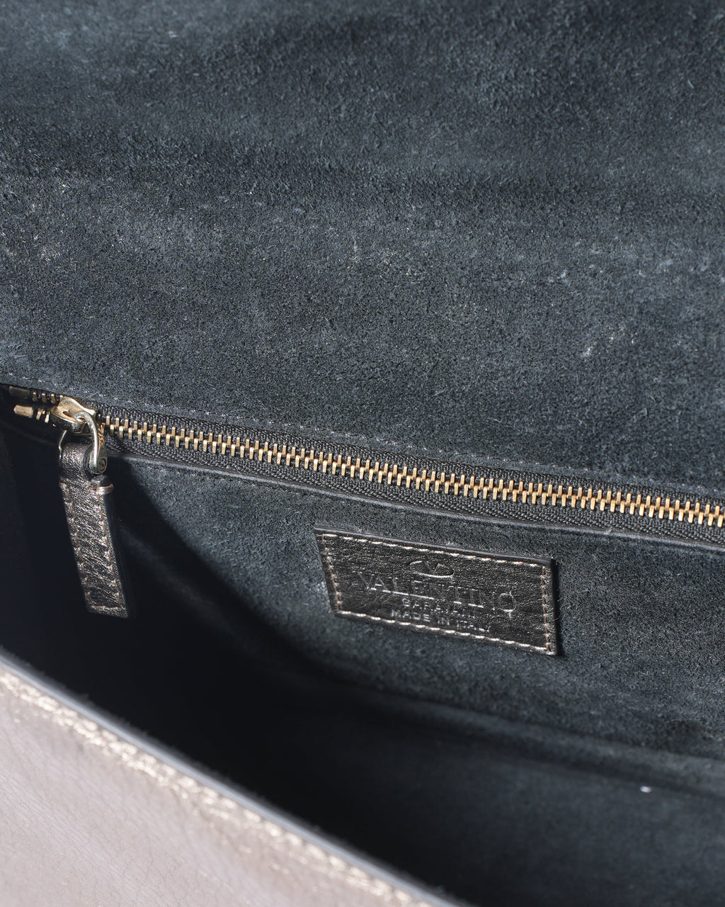 Valentino Metallic Leather Rockstud Glam Lock Flap Bag