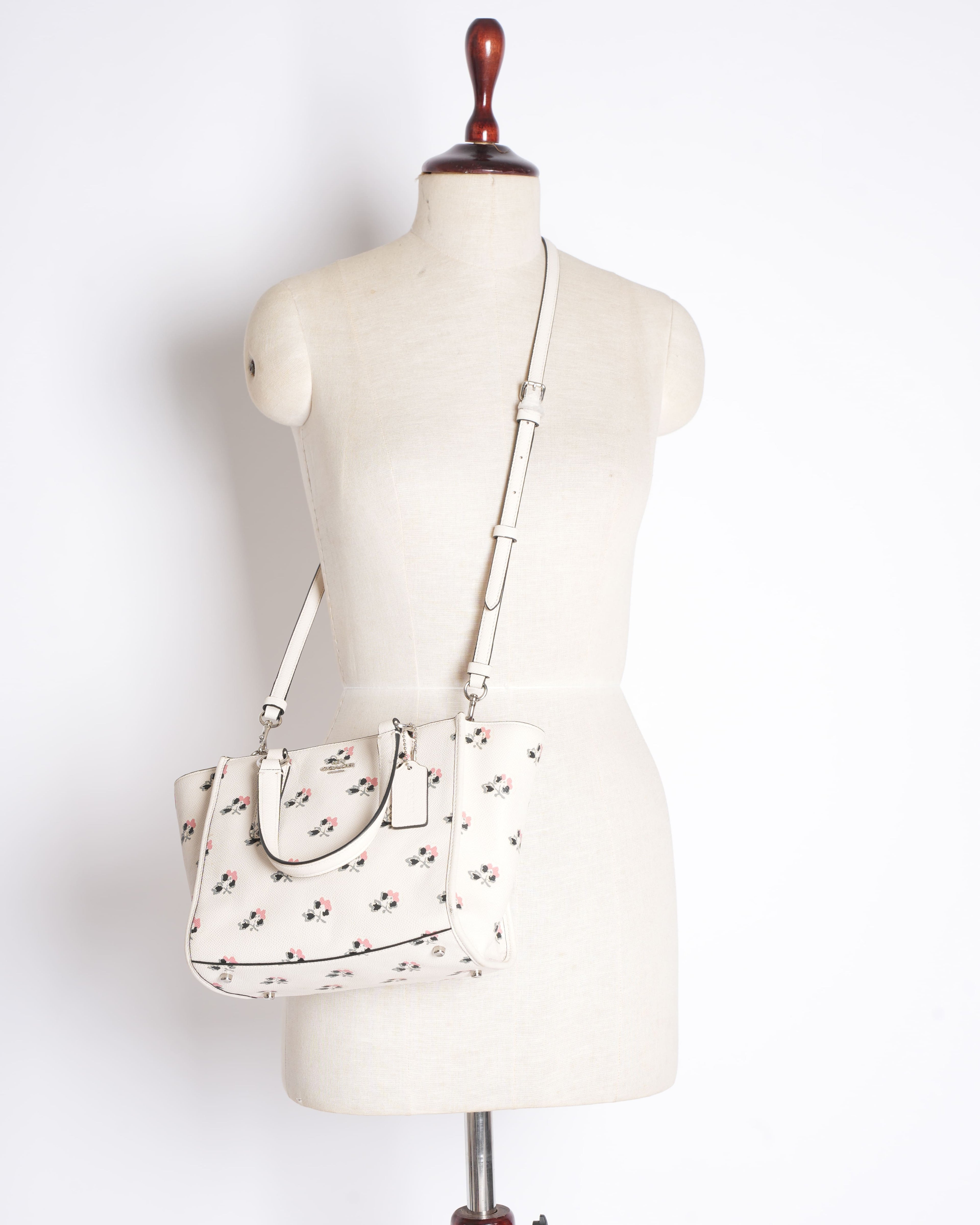 Coach Floral Printed Top Handle Bag