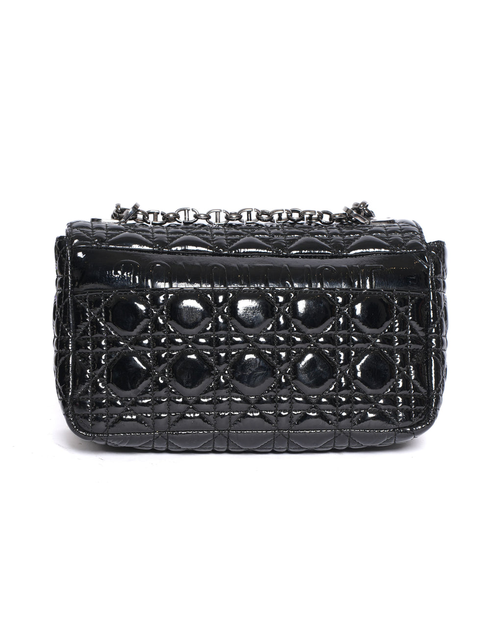 Christian Dior Medium Caro Bag in Black Patent Leather