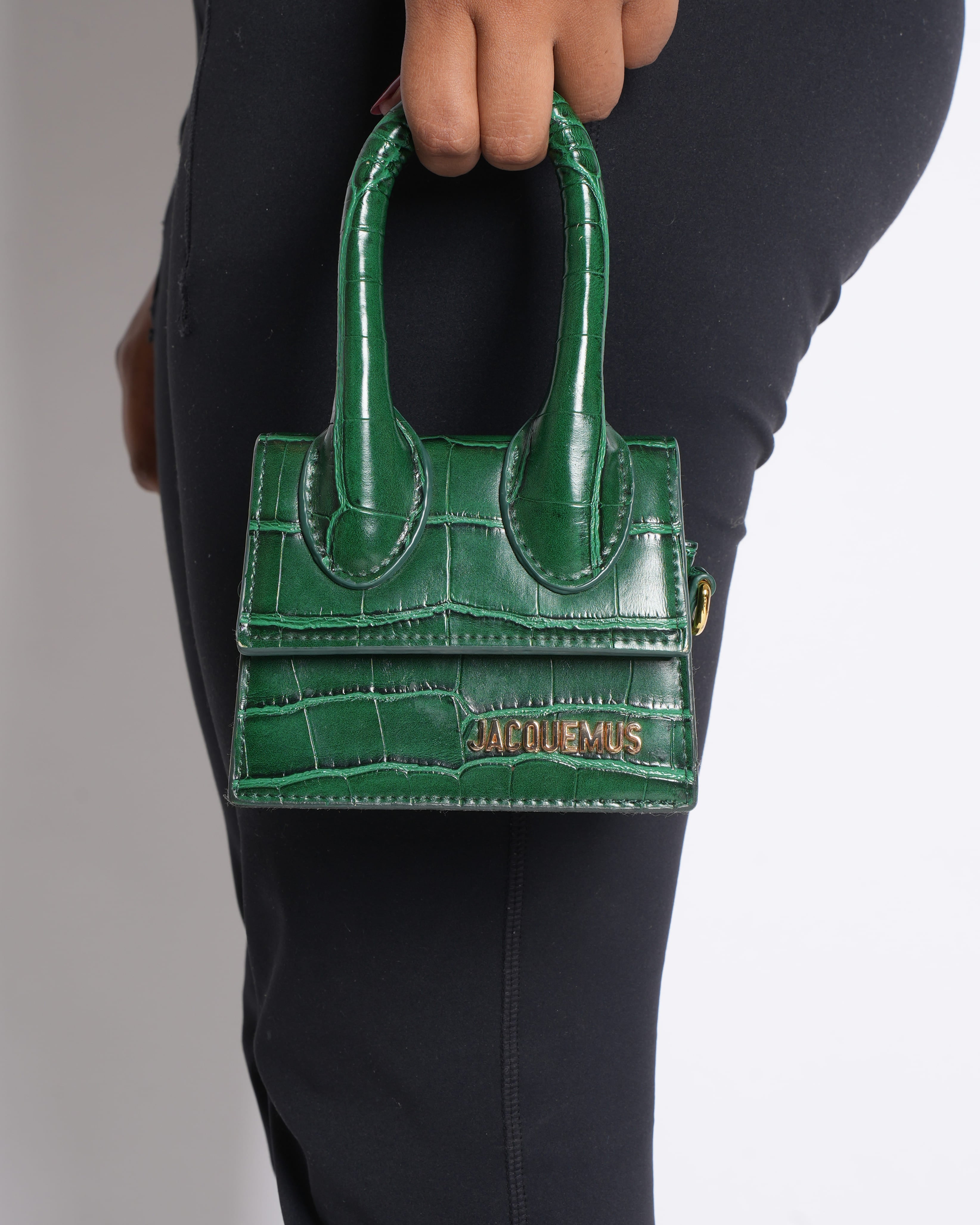 Jacquemus Crocodile Embossed Leather Mini Crossbody Bag