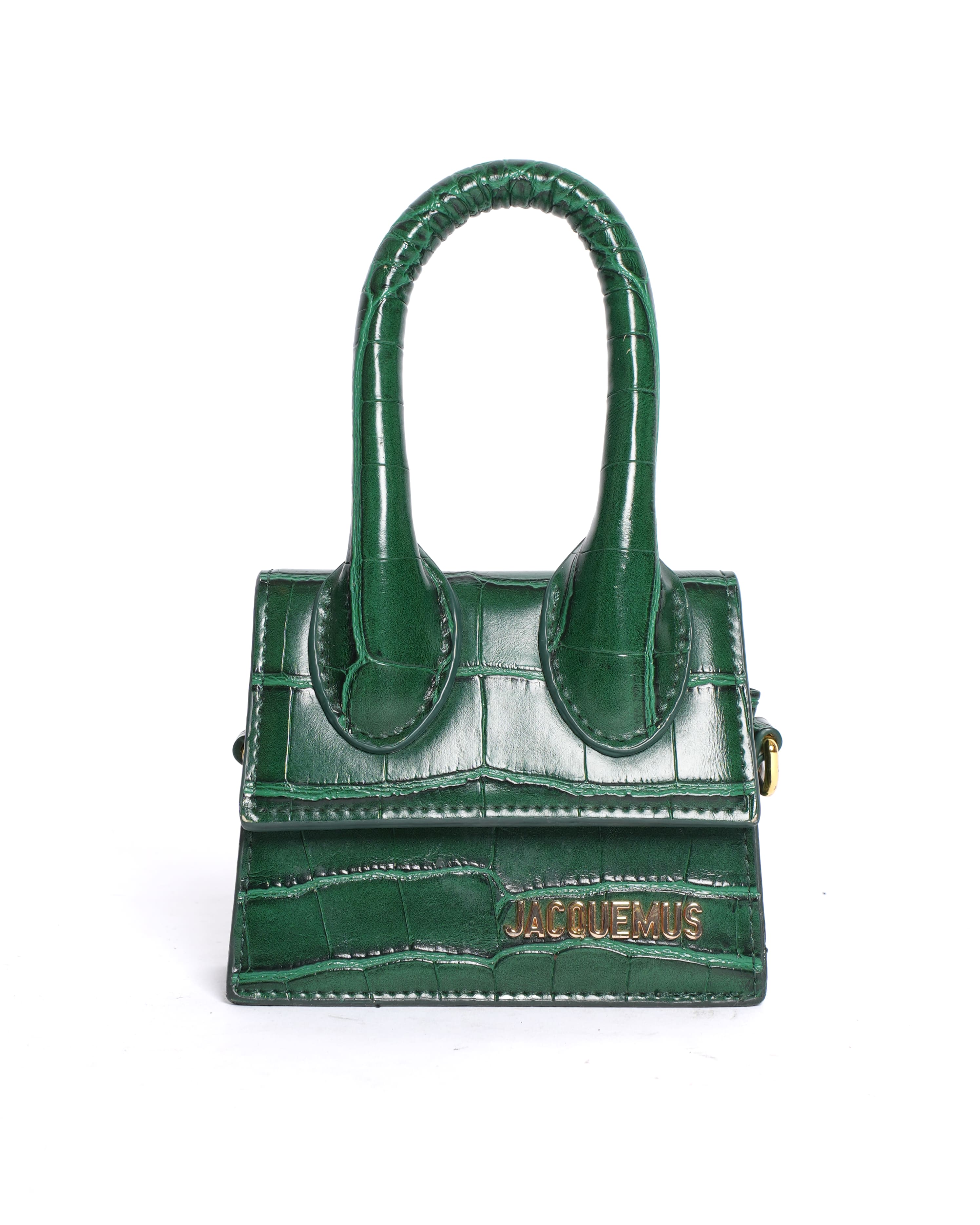 Jacquemus Crocodile Embossed Leather Mini Crossbody Bag