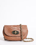 Mulberry Brown Python Embossed Leather Mini Lily Crossbody Bag