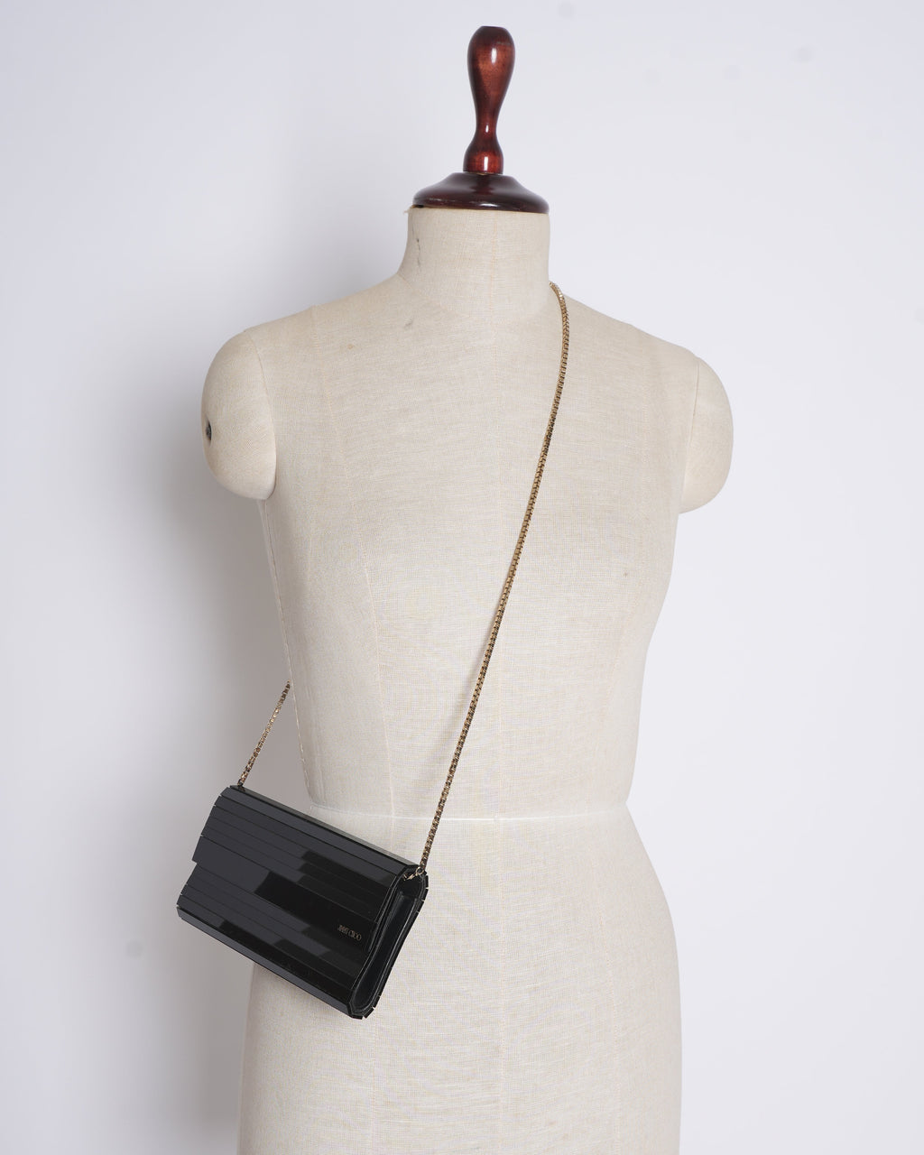 Jimmy Choo Acrylic Clutch In Black
