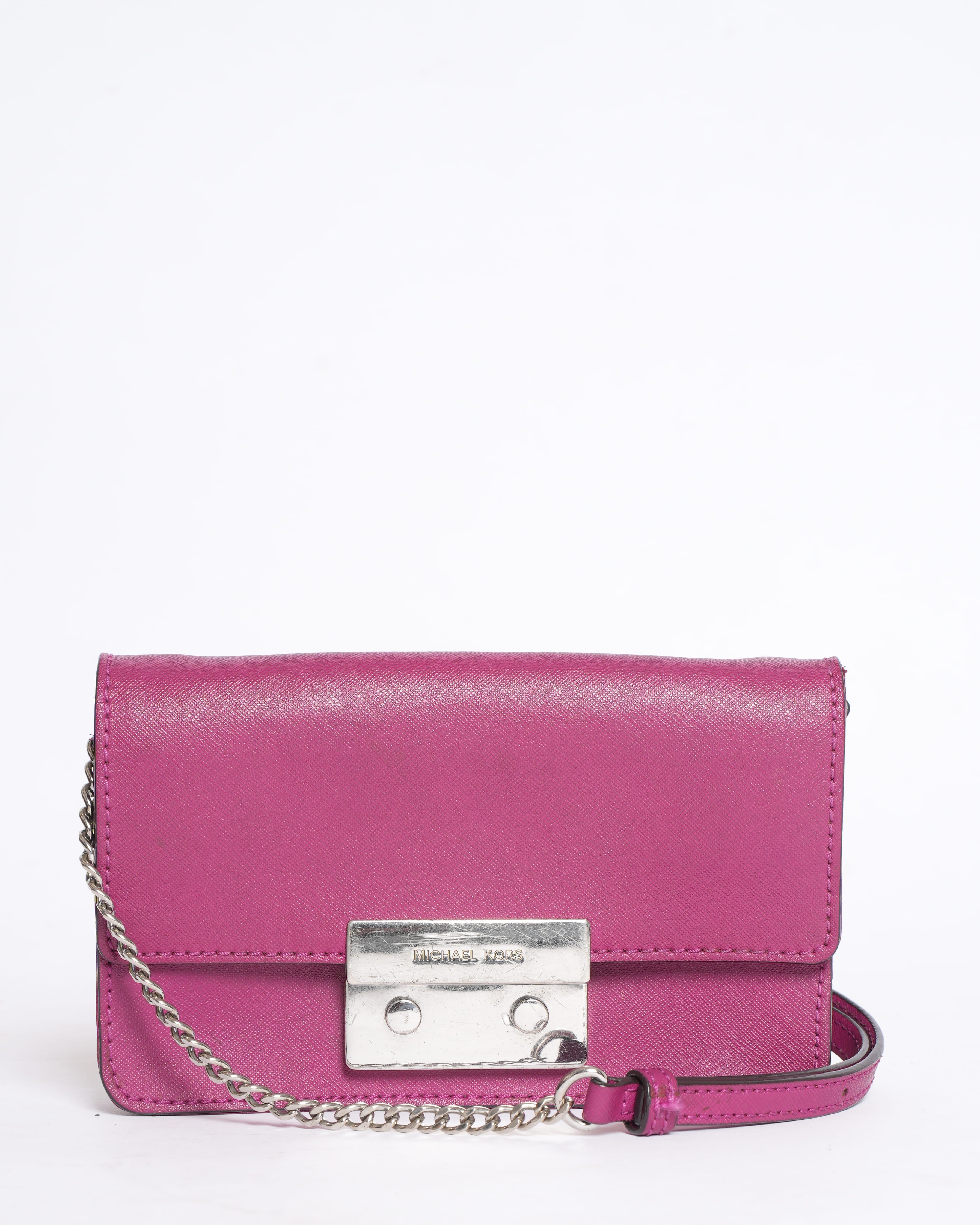 Michael Kors Mini Saffiano Leather Crossbody Bag in Pink