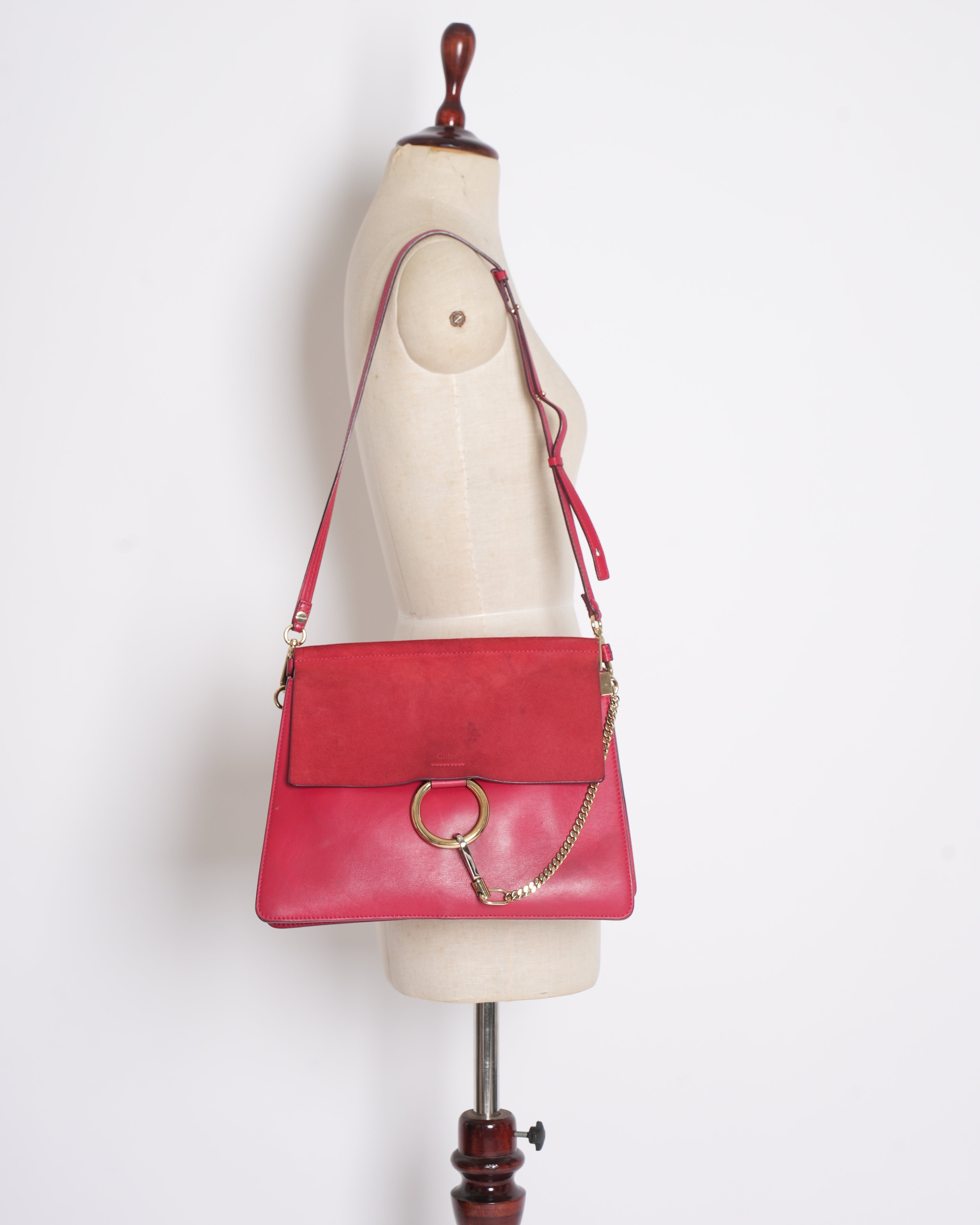 Chloe Medium Faye Bag In Red