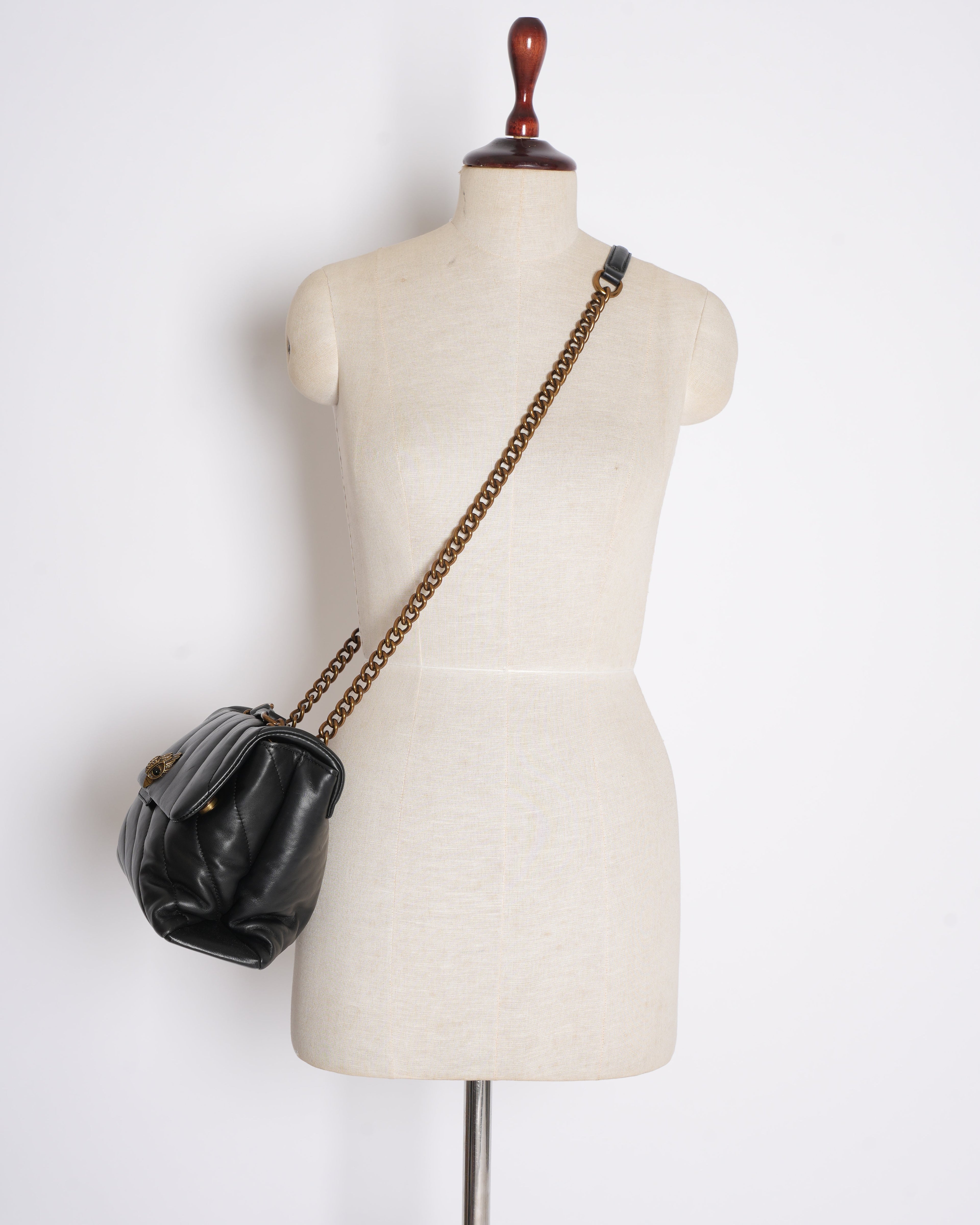 KURT GEIGER London KENSINGTON Large Soho  Quilted Leather Black Handbag