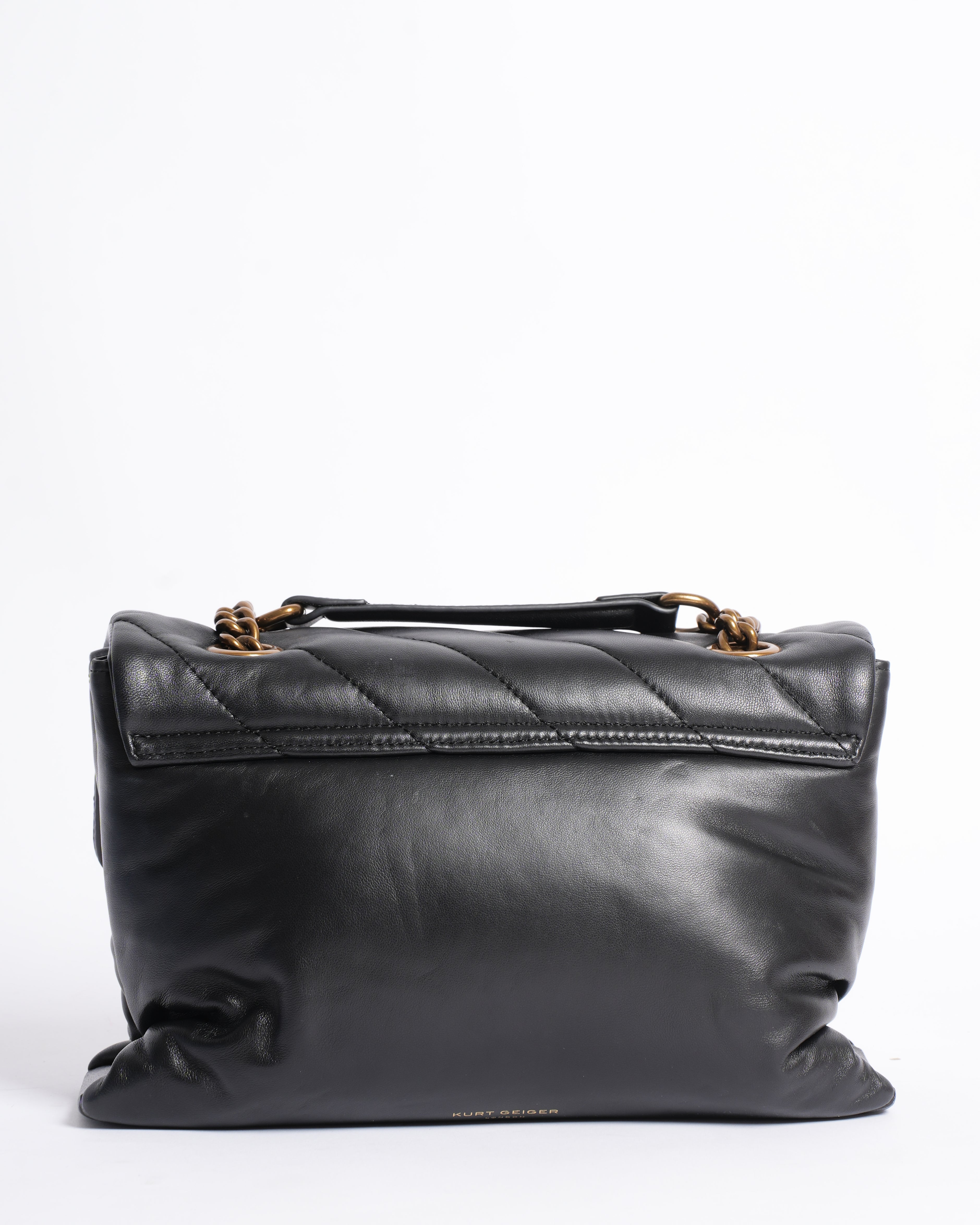 KURT GEIGER London KENSINGTON Large Soho  Quilted Leather Black Handbag