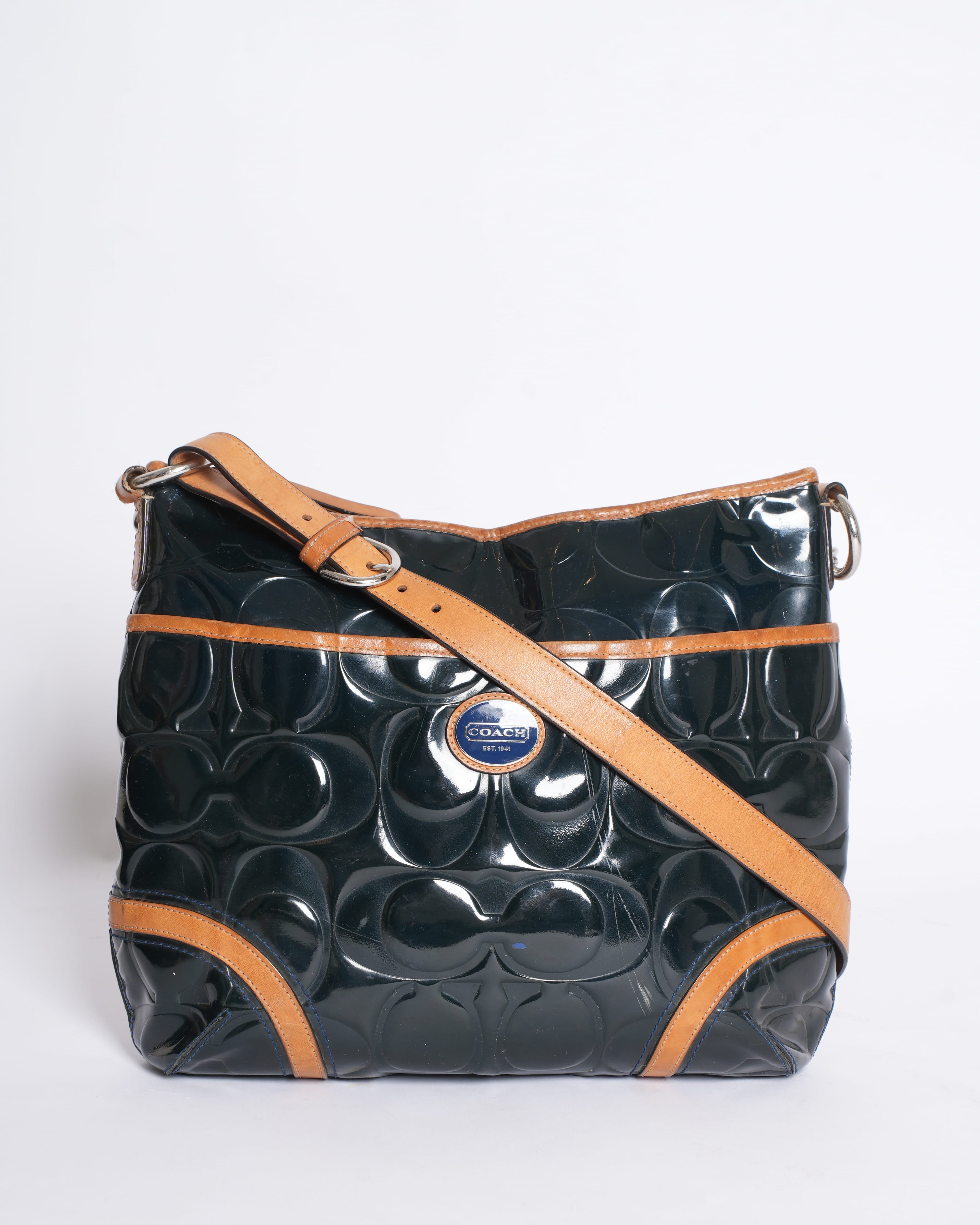 Coach Peyton Patent Monogram Crossbody Bag