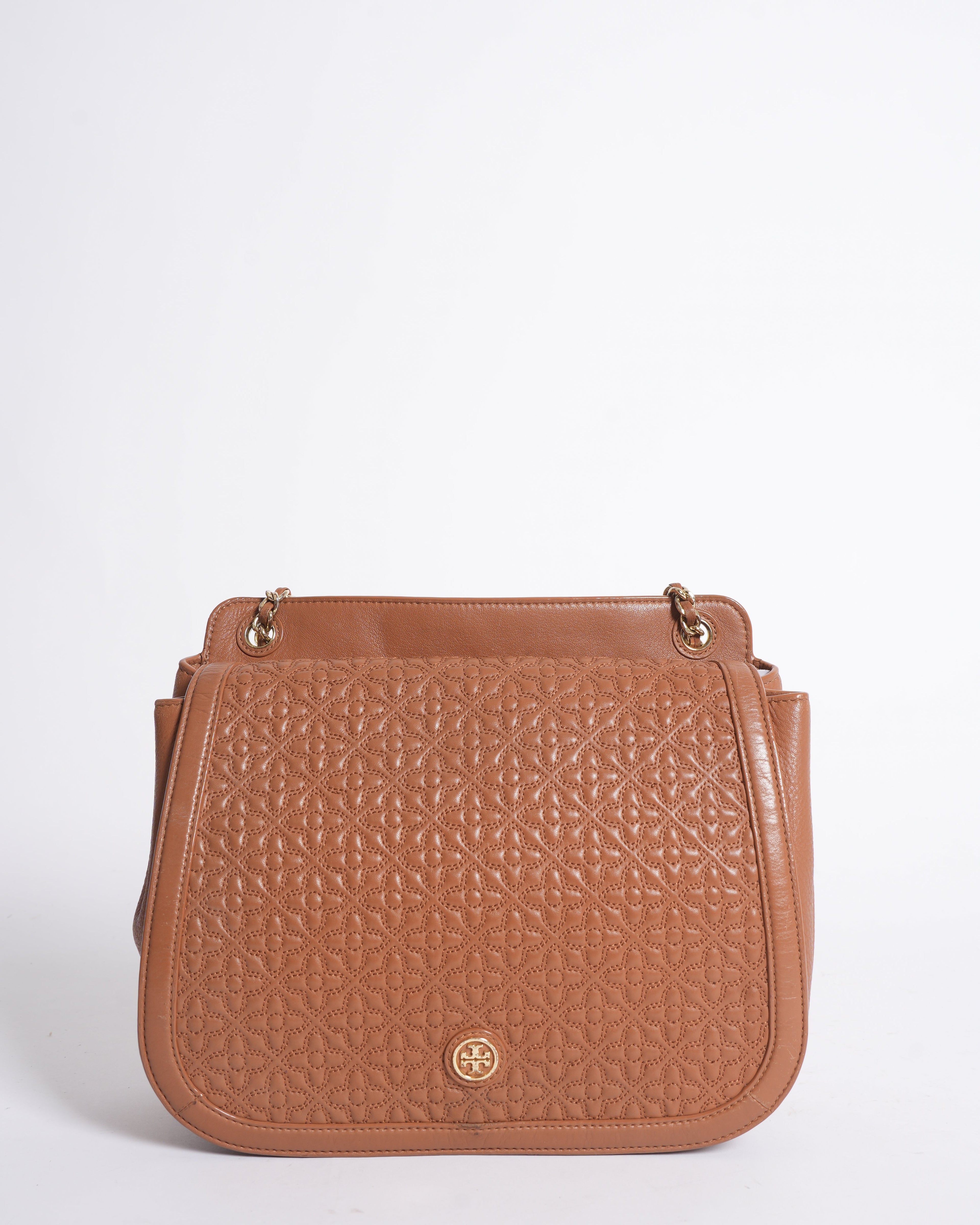 Tory Burch Quilted Crossbody Bag In Tan