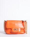 Salvatore Ferragamo orange leather crossbody bag