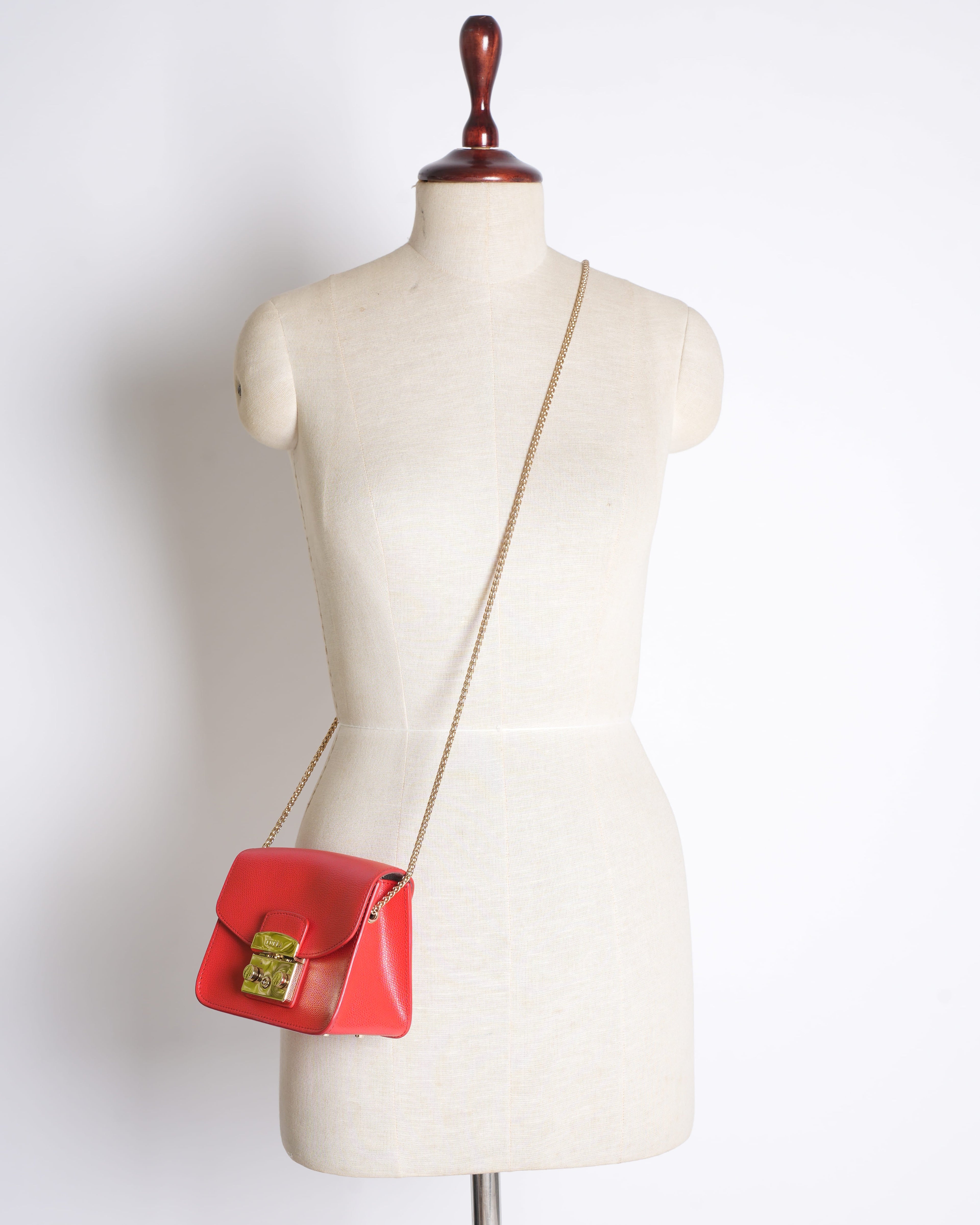 Furla Red Envelope Flap Crossbody Bag