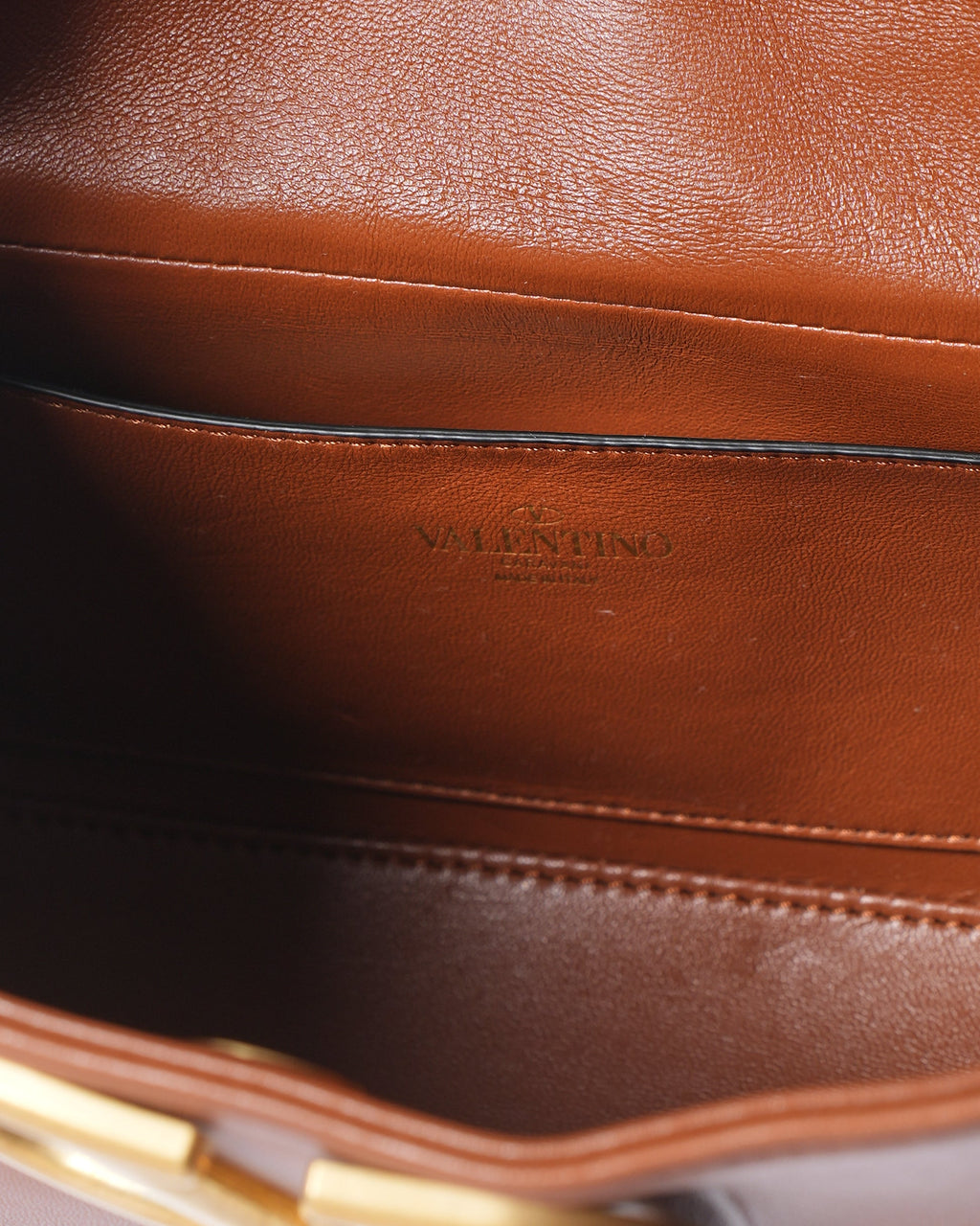 Valentino Garavani V Logo Brown Handbag