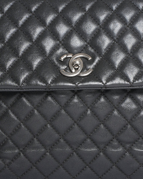 Chanel Quilted Caviar Coco Handle Bag in Black