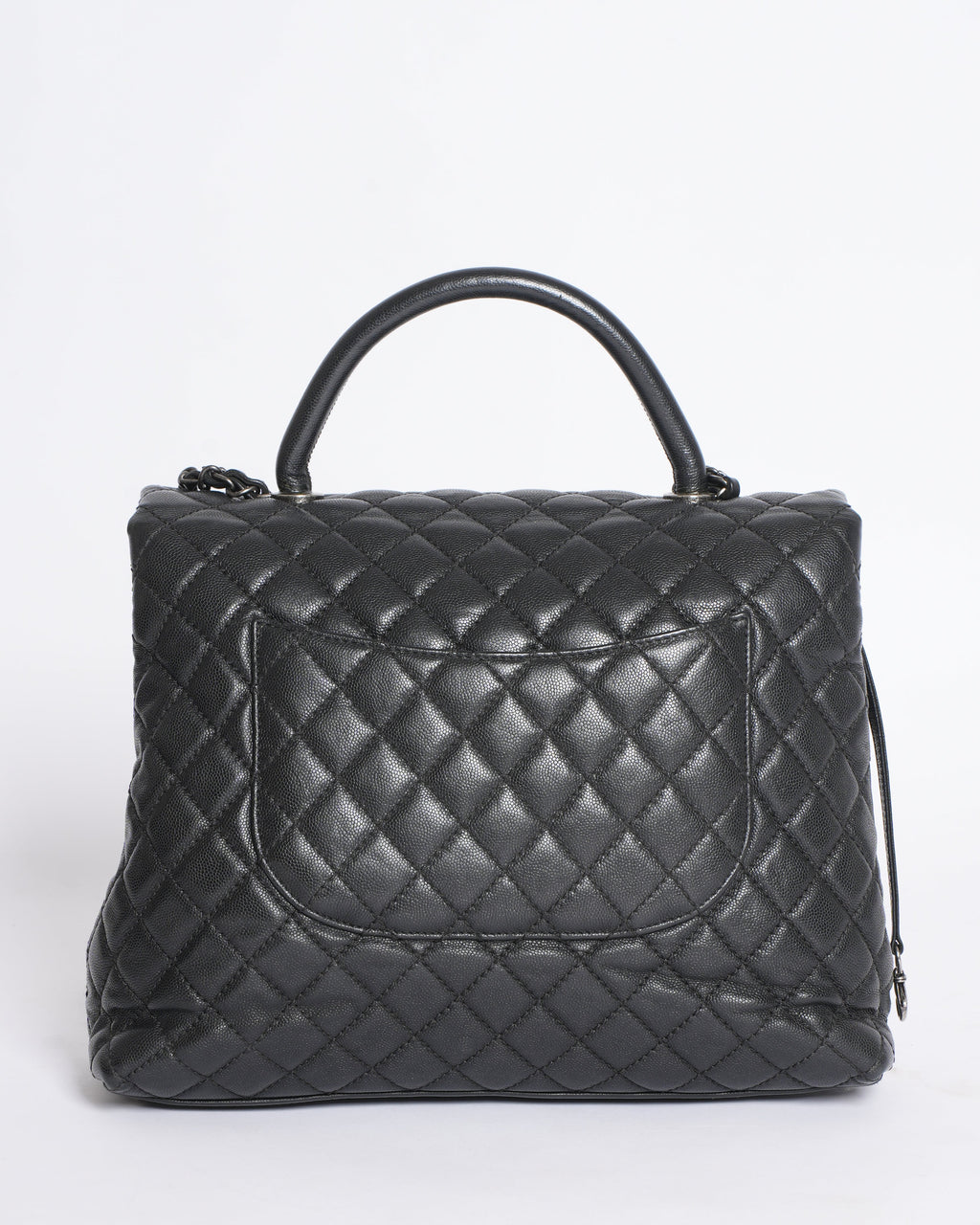Chanel Quilted Caviar Coco Handle Bag in Black