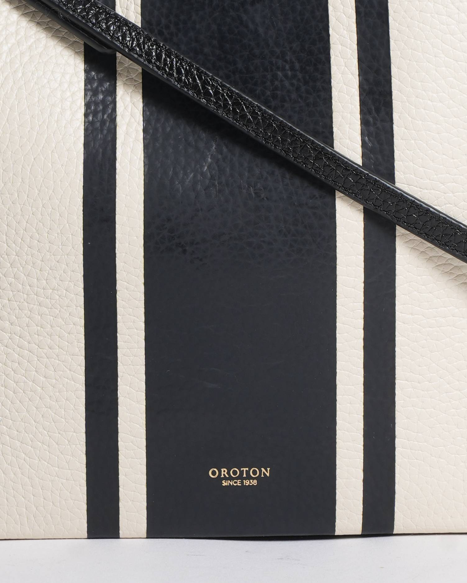 New Oroton Striped Leather Crossbody Bag