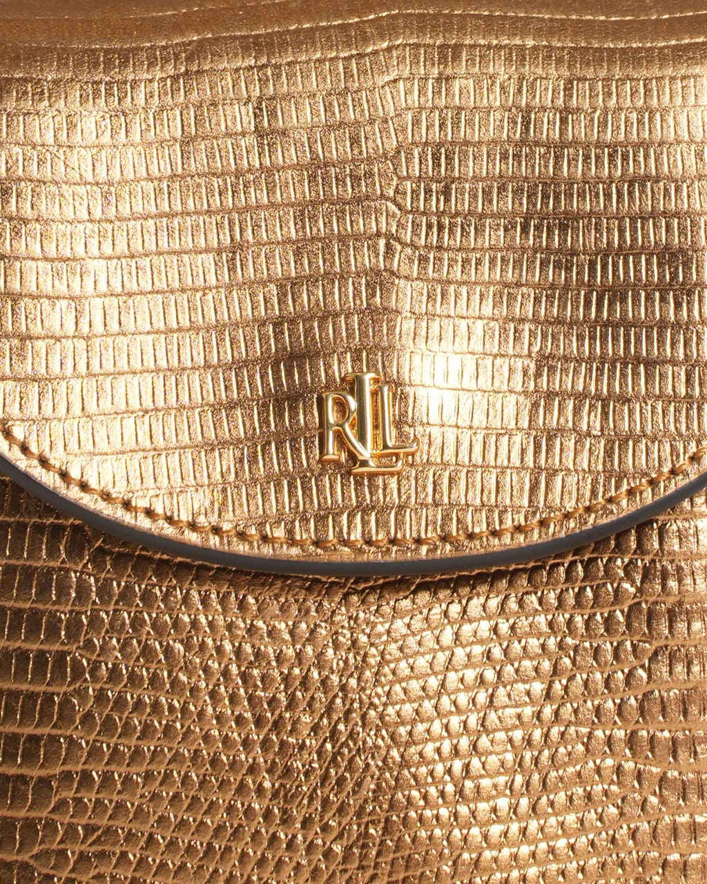 Ralph Lauren Gold  Animal-Embossed Phone Sling Crossbody