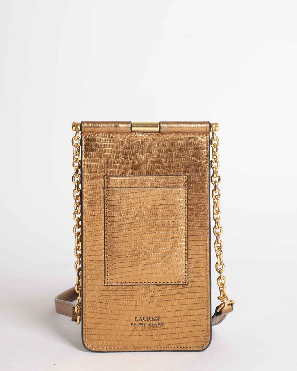 Ralph Lauren Gold  Animal-Embossed Phone Sling Crossbody