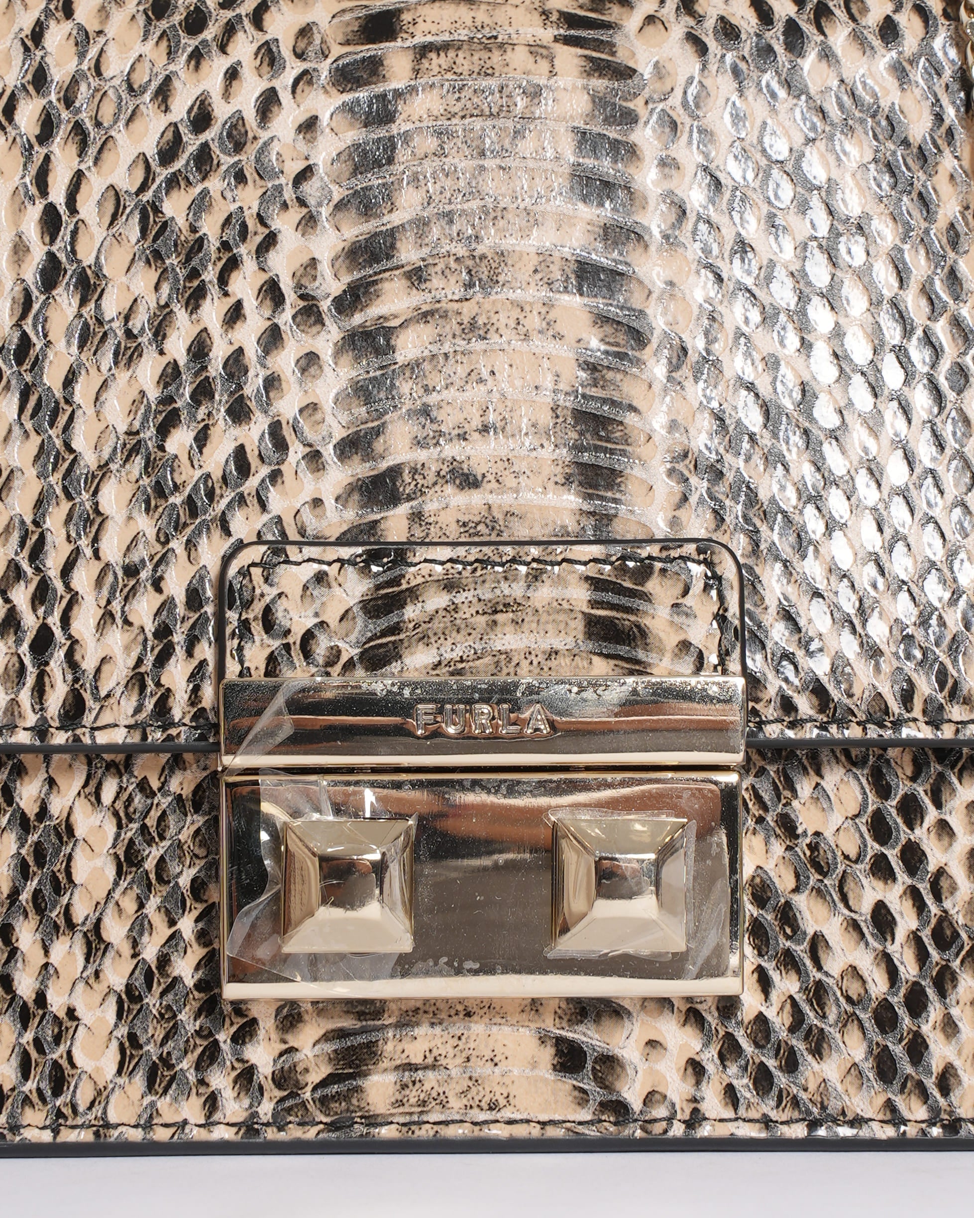 New Furla Snake Embossed Crossbody Bag
