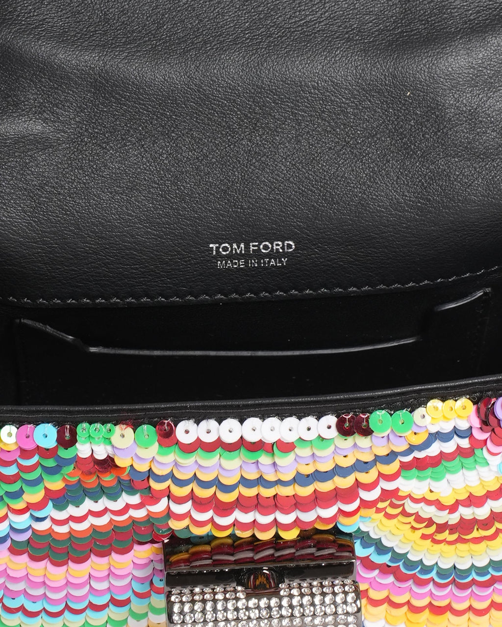 Tom Ford Natalia Chain Shoulder Bag In Sequin With Crystals Mini