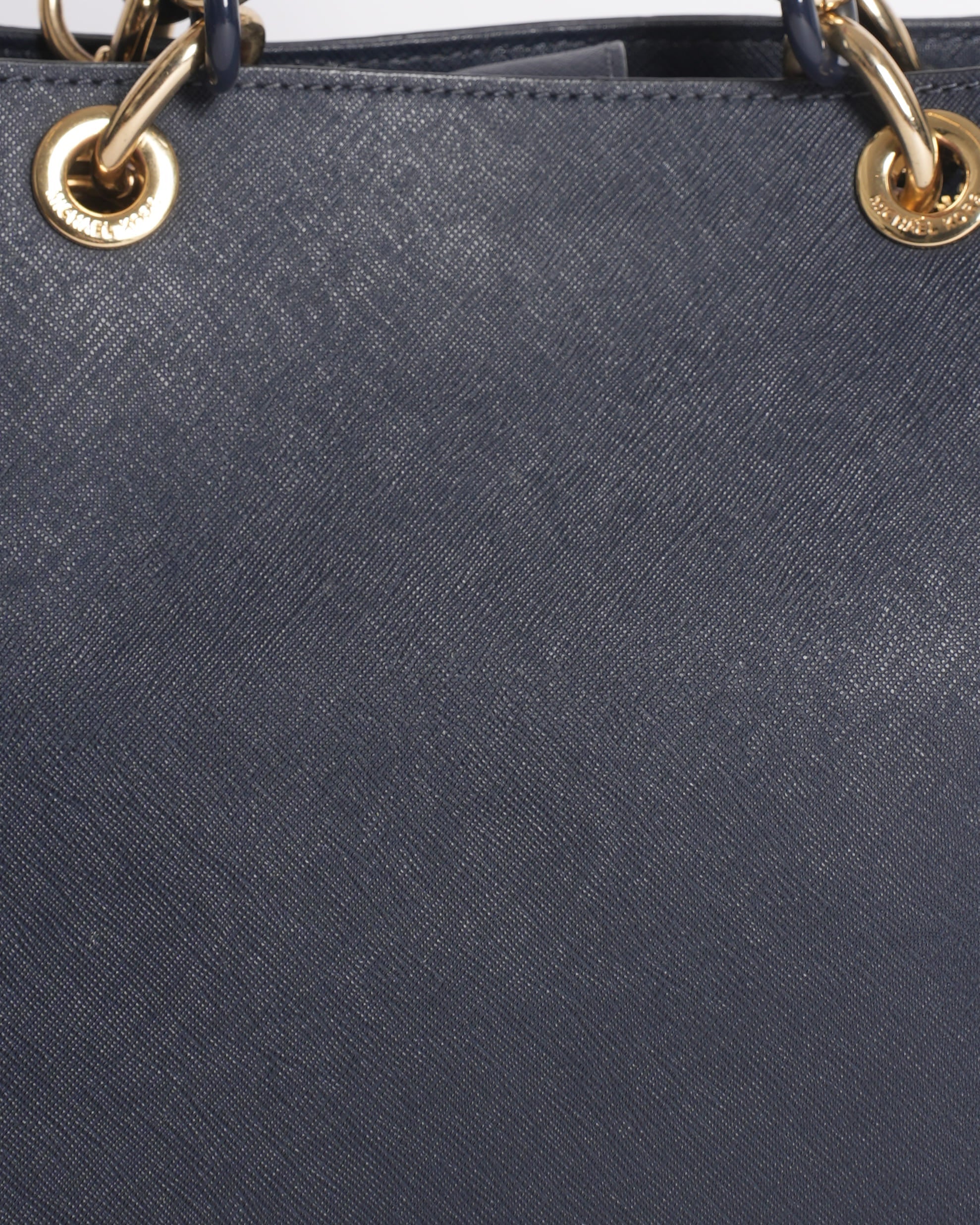 Michael Kors Cynthia Navy Leather Satchel Bag