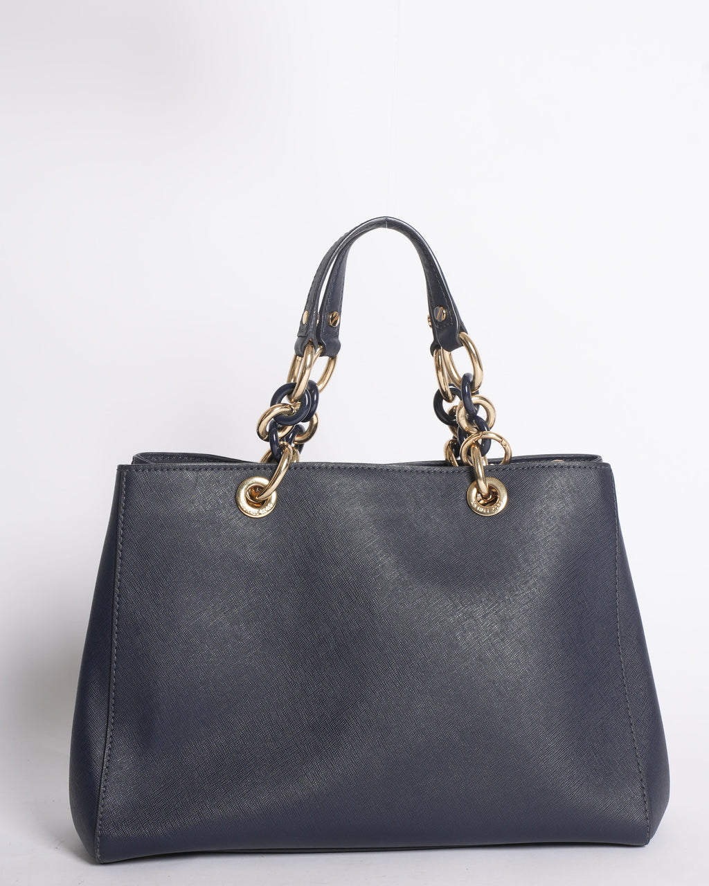 Michael Kors Cynthia Navy Leather Satchel Bag