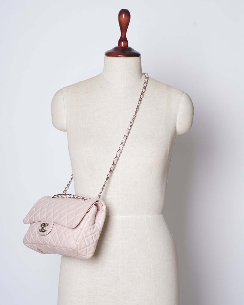 Chanel Light Pink Quilted Leather Classic Flap Bag