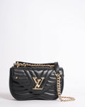 Louis Vuitton Black Leather Wave Chain PM Bag