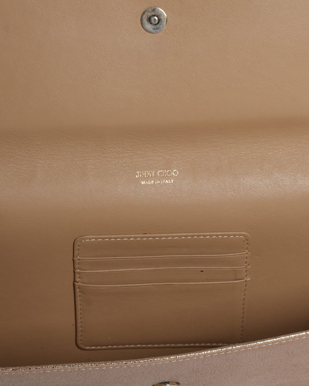 Jimmy Choo Metallic Gold Leather & Glitter Reese Clutch