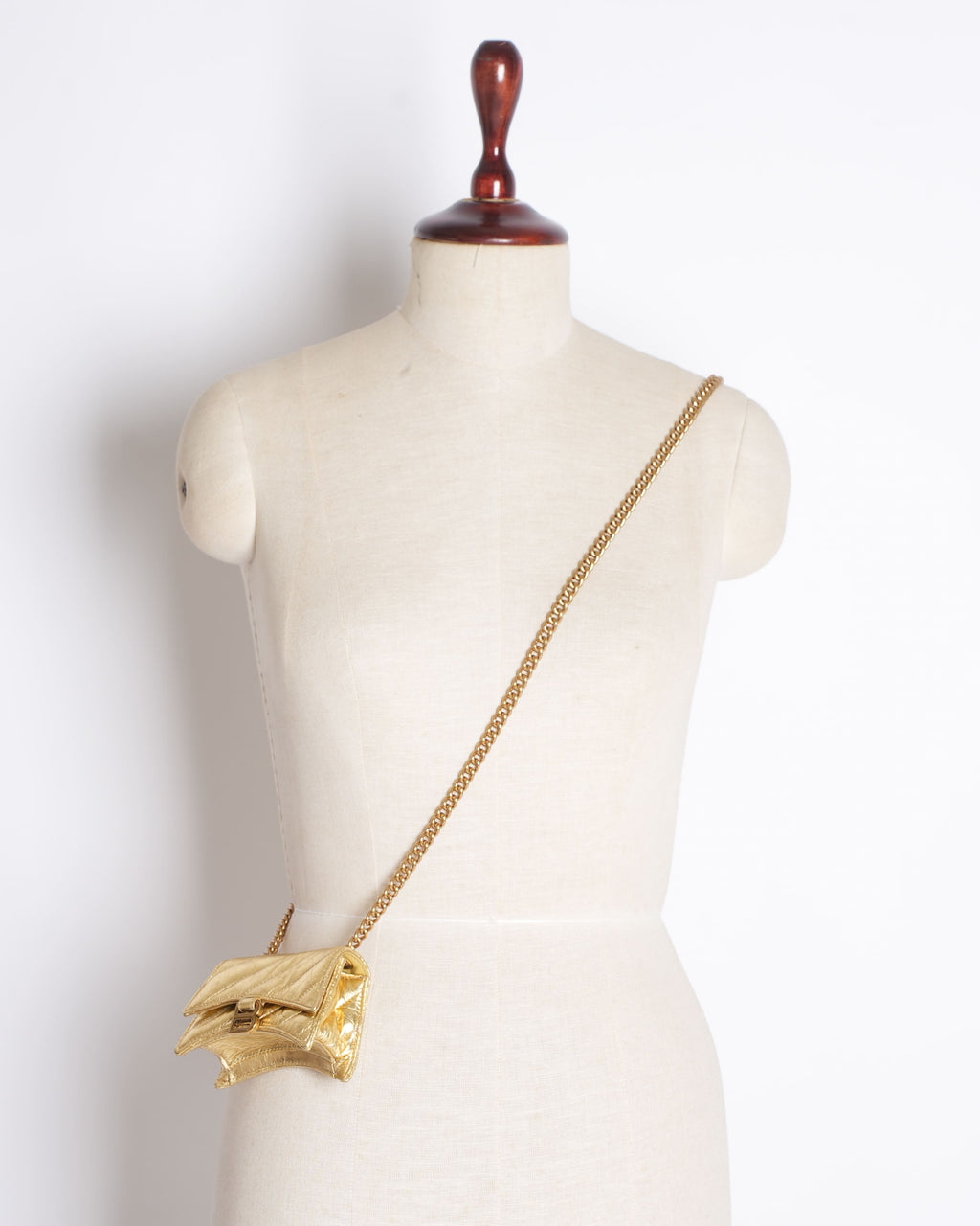 Balenciaga Crush Gold-Tone Foil Shoulder Bag