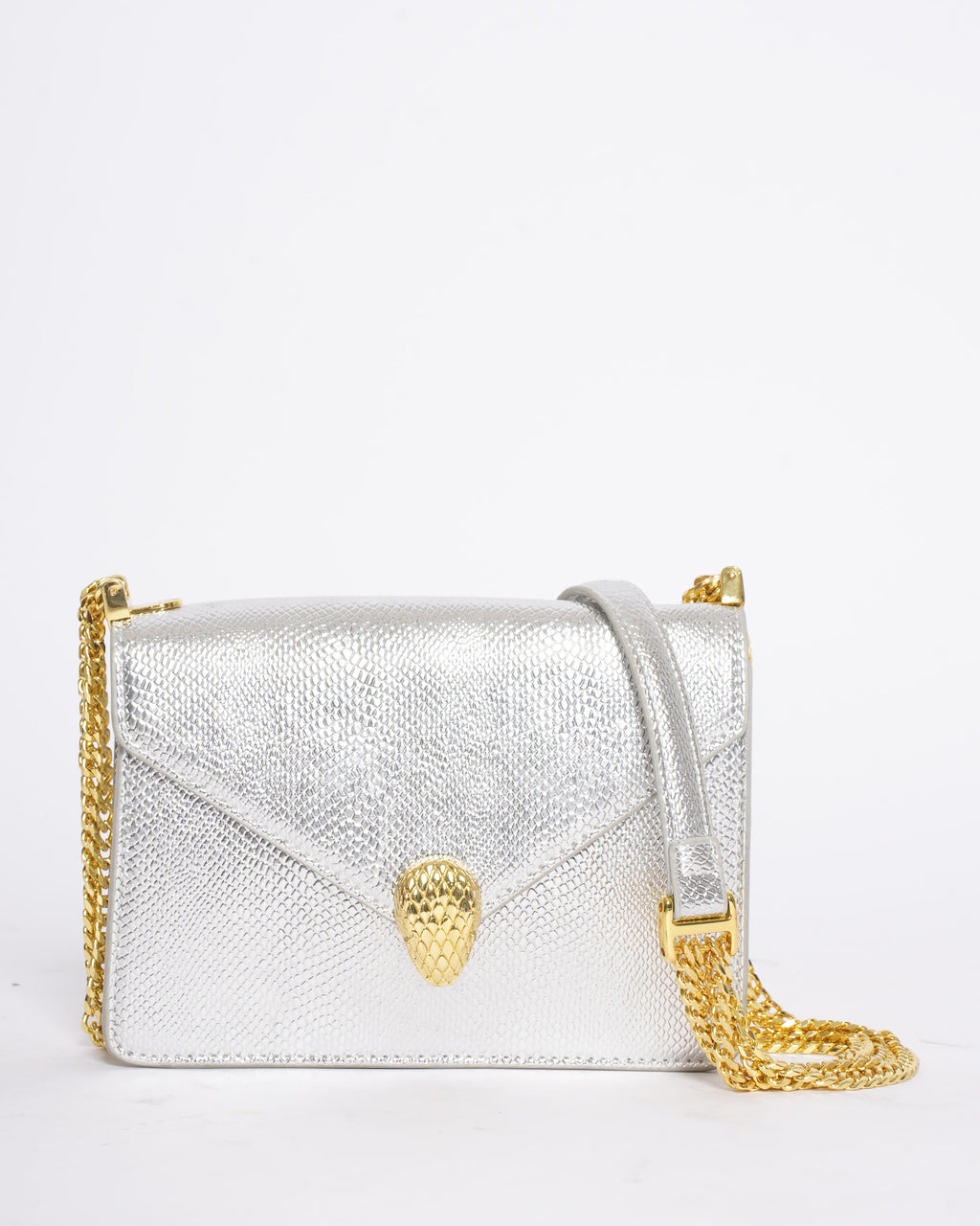 New Bvlgari Serpenti Forever Mini Silver Crossbody Bag