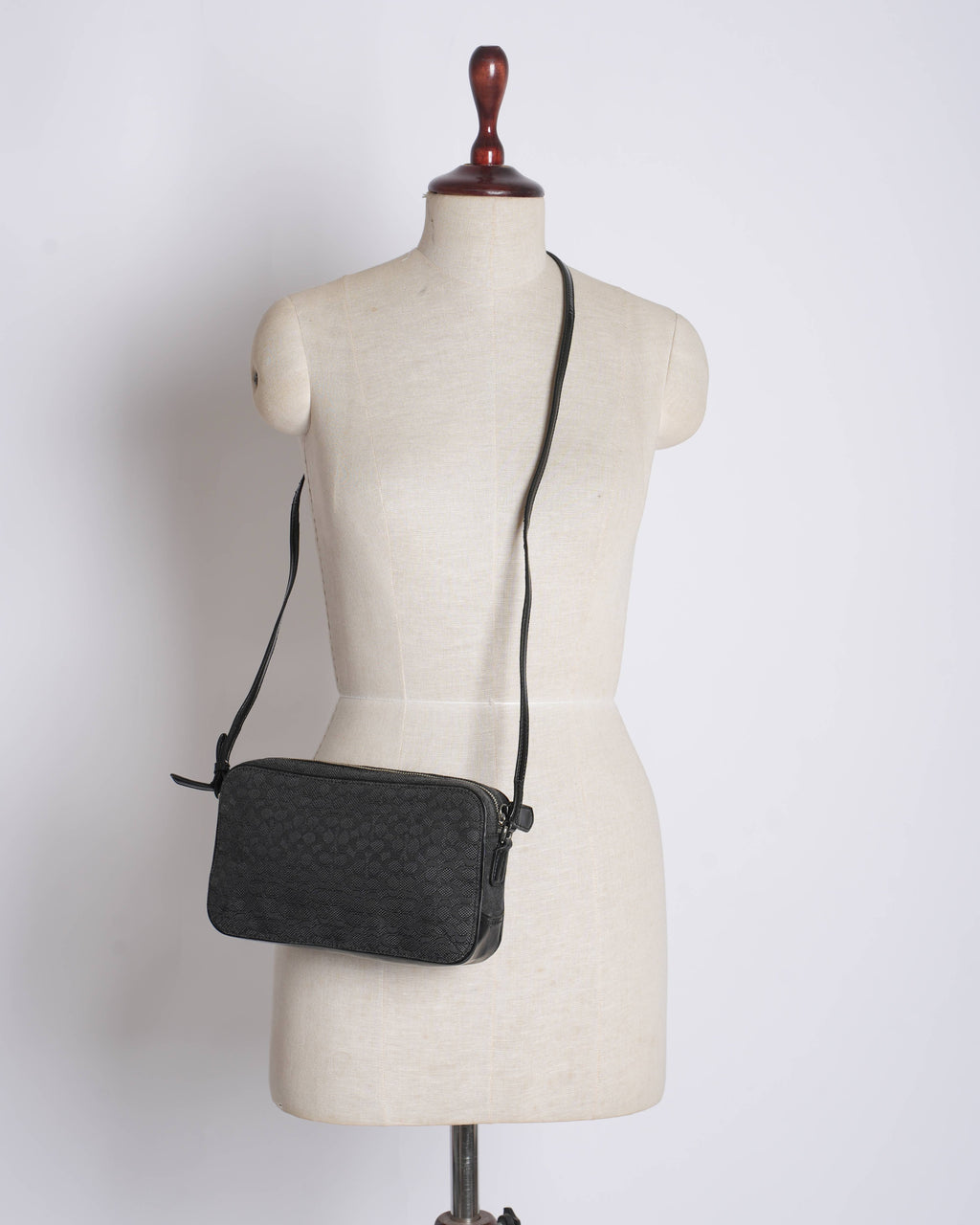 Coach Monogram Canvas & Leather Crossbody Bag In Black