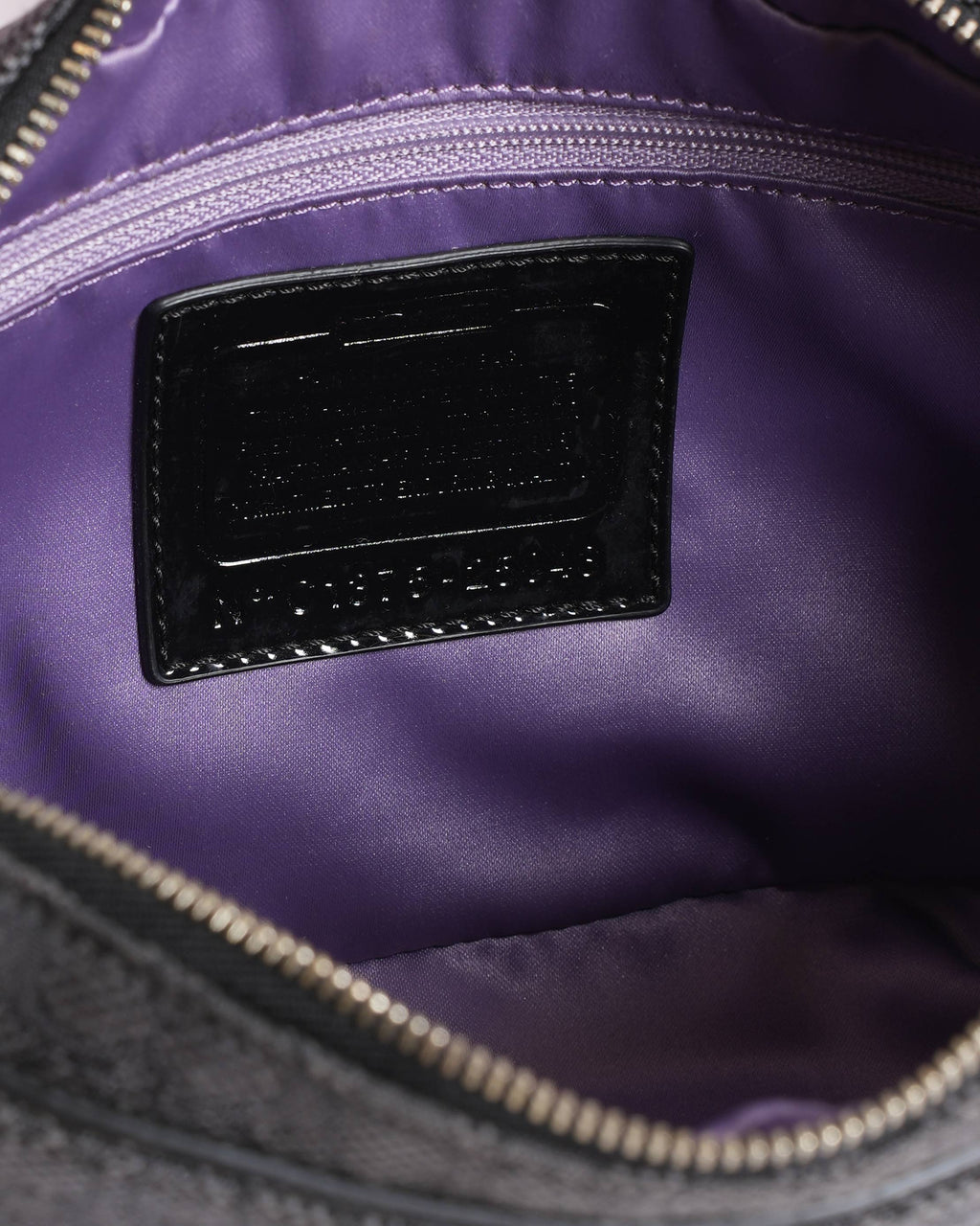 Coach Monogram Canvas & Leather Crossbody Bag In Black