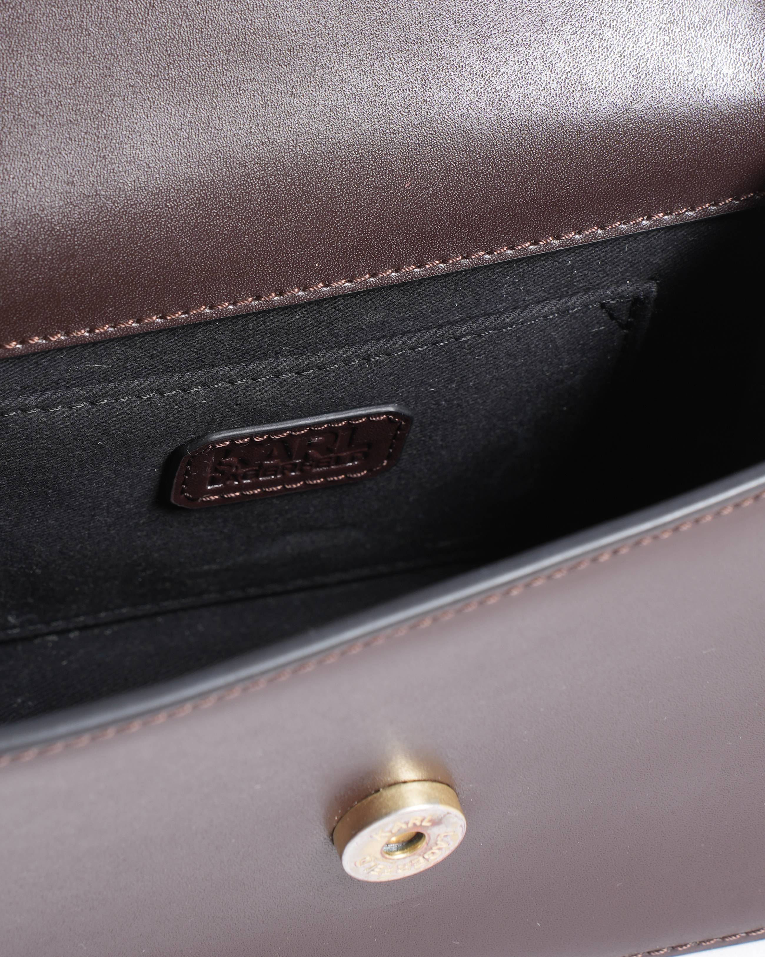 Karl lagerfeld brown leather crossbody bag